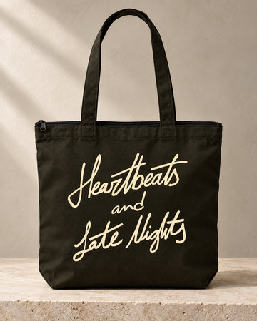 Heartbeats Black Tote Bag