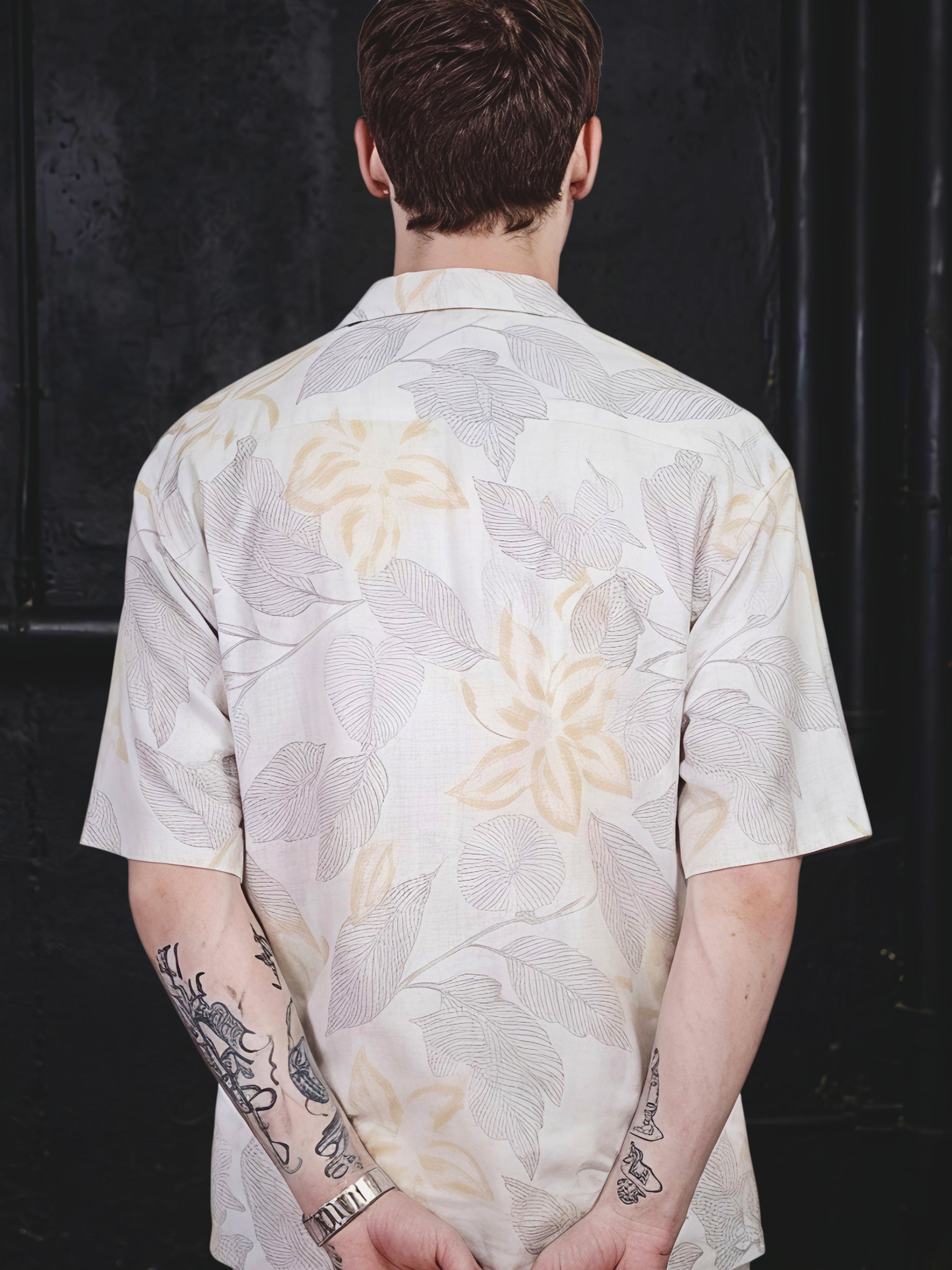 Oversized White Printed Shirt