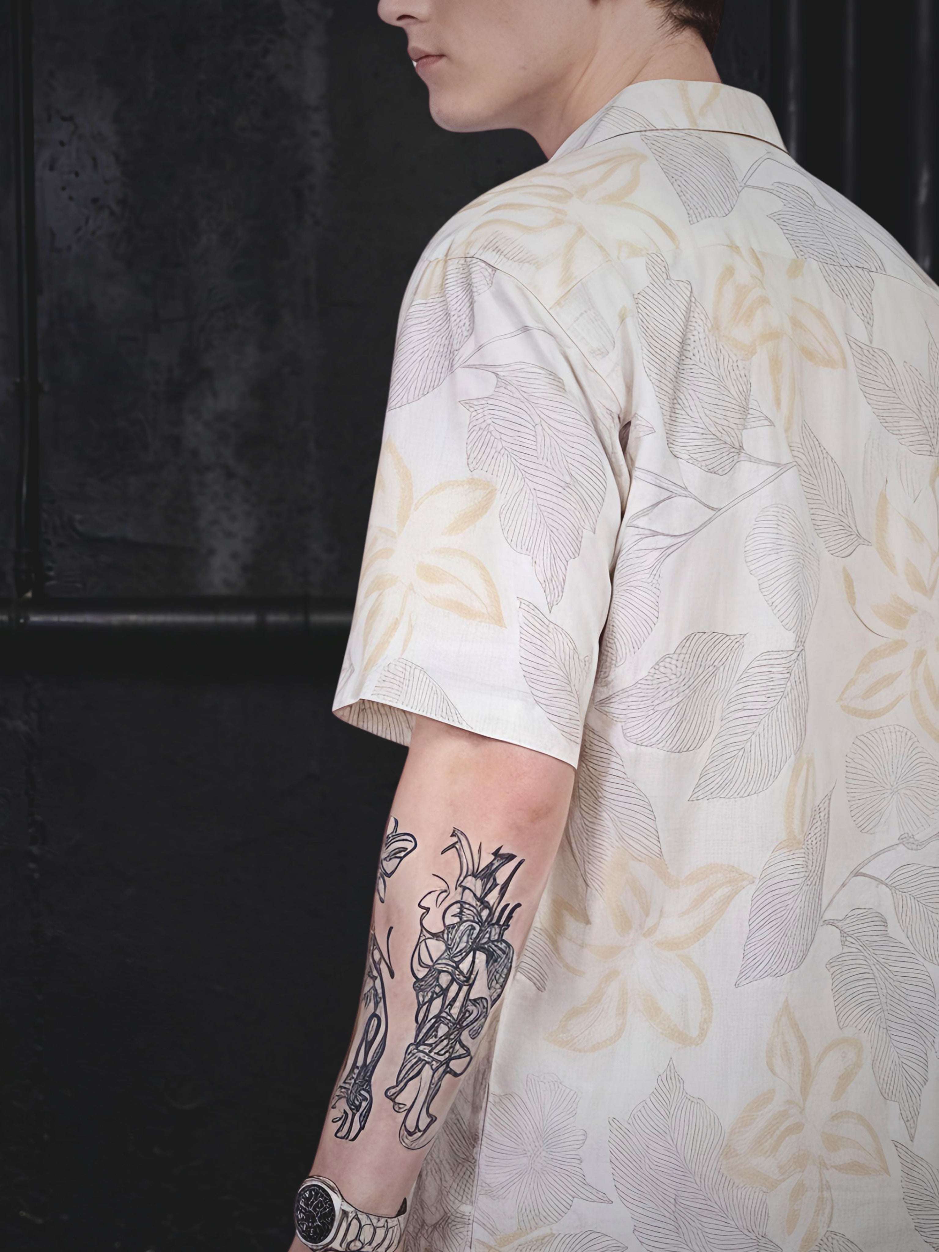 Oversized White Printed Shirt