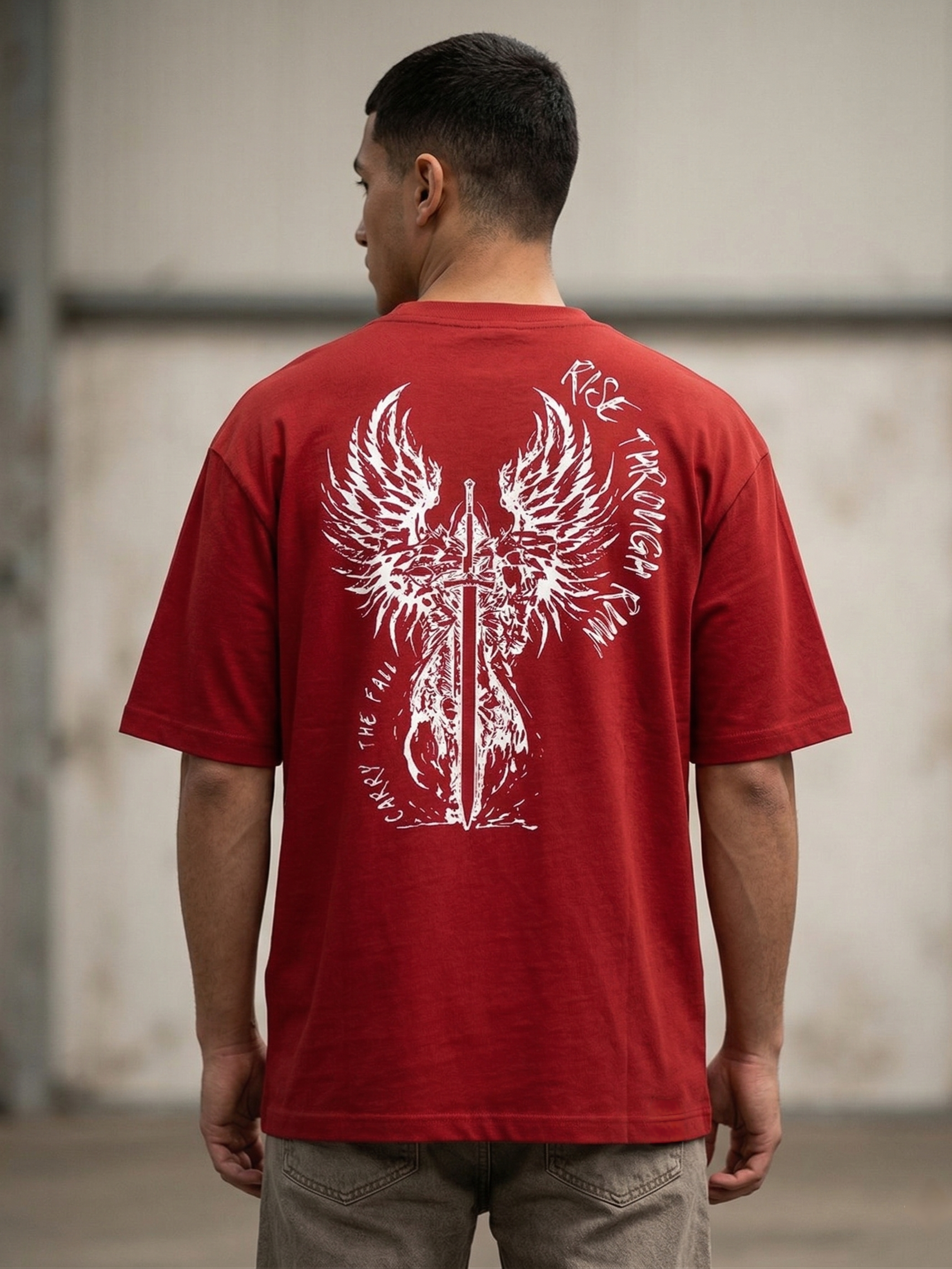 Rise Through Ruin — Red Oversized Tee