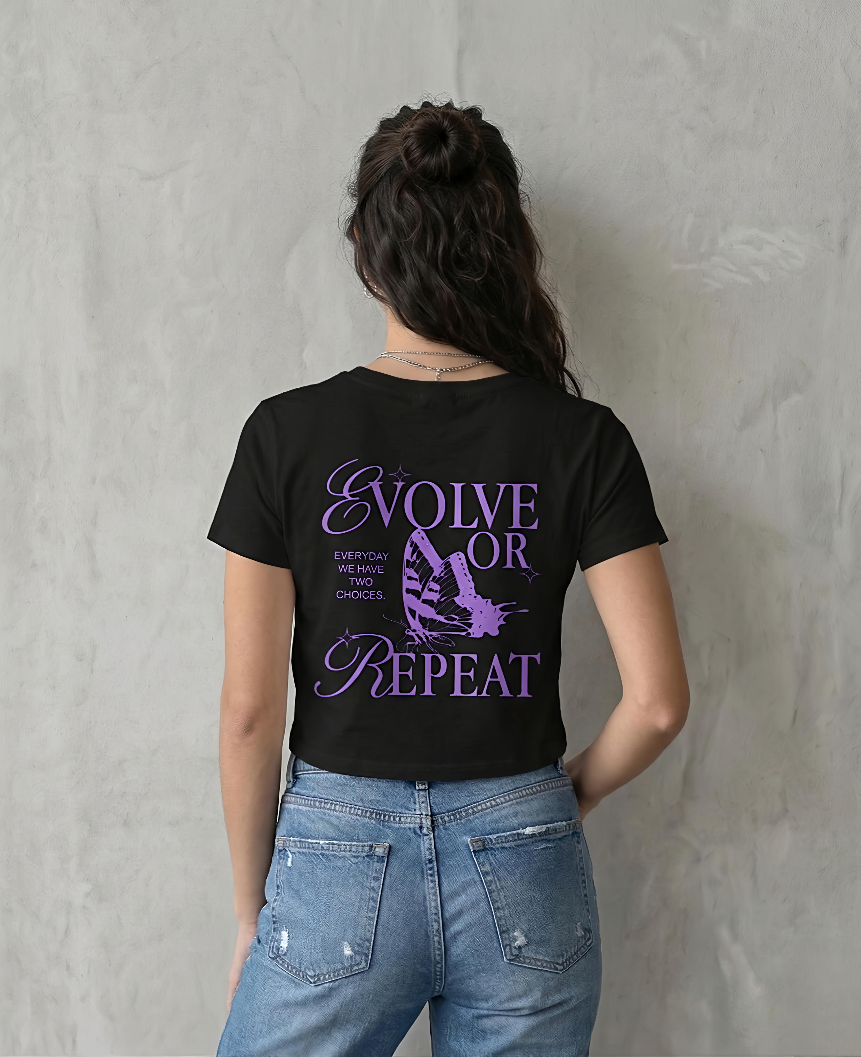 Evolve — Black Baby Tee