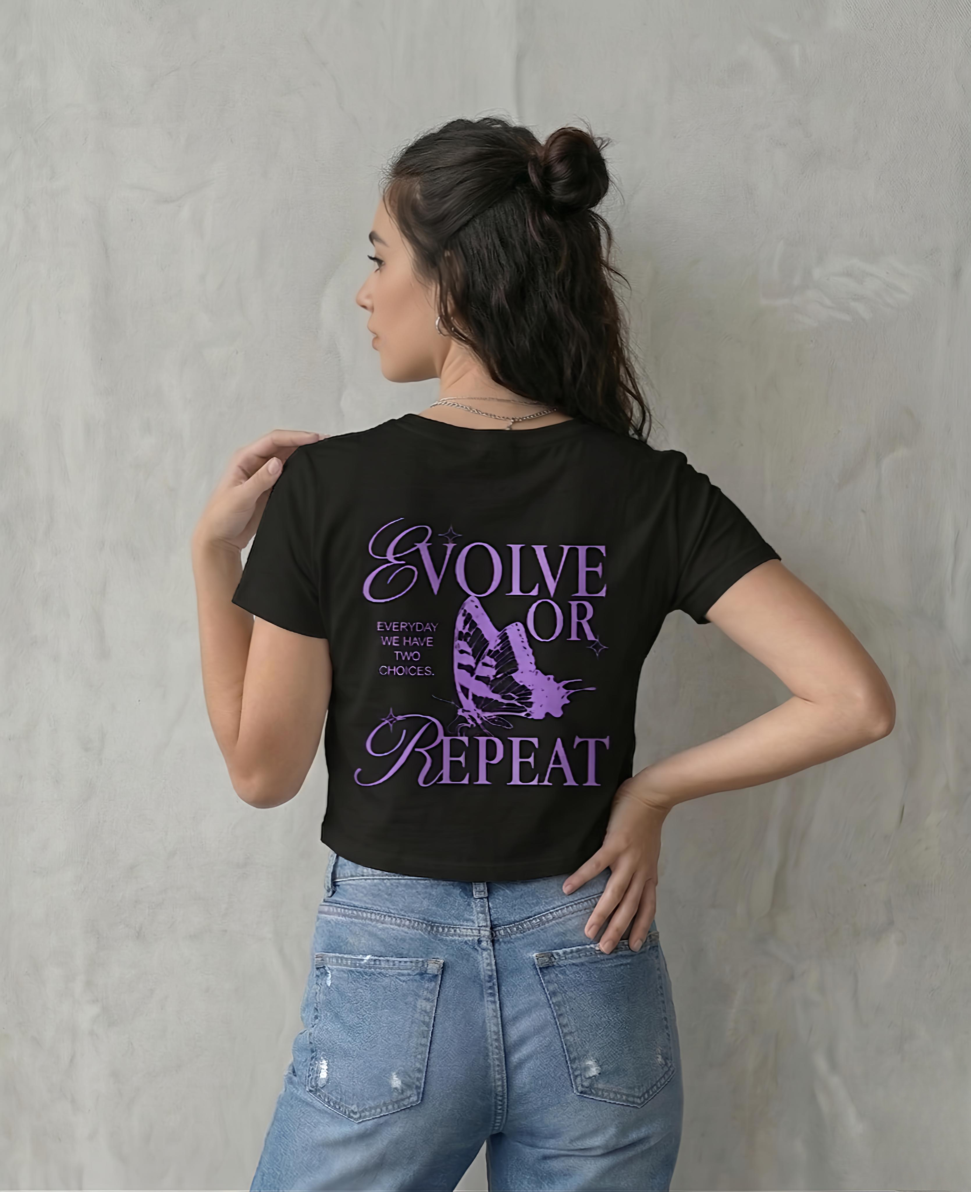 Evolve — Black Baby Tee