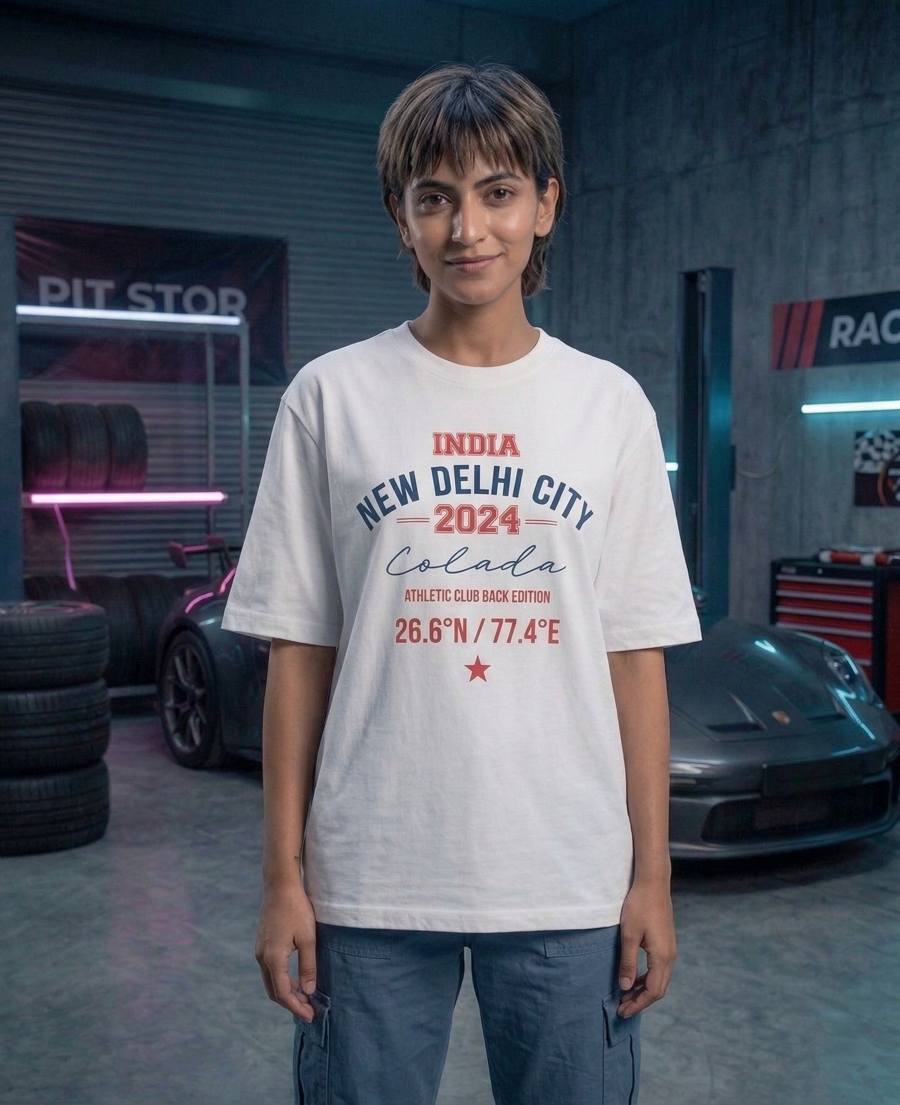 Athletic Edition — White Oversized Tee