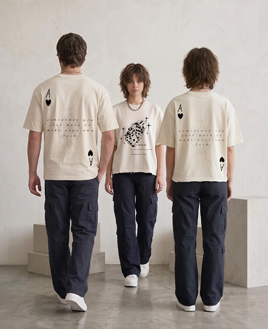 Roll The Dice — White Boxy Fit Tshirt