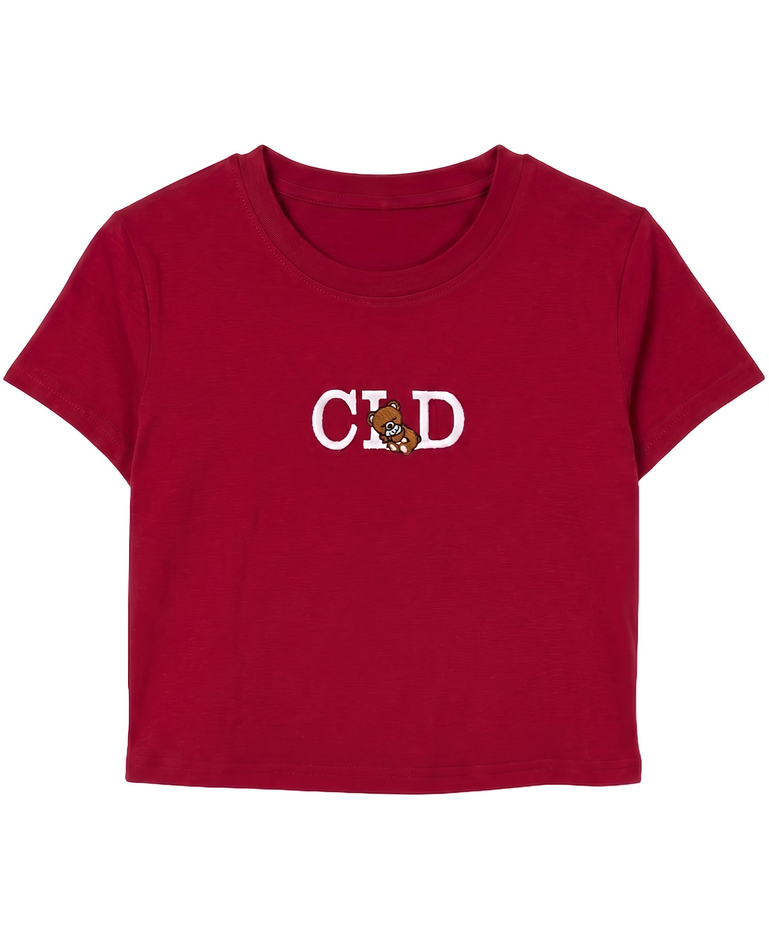 Red Gold Wash Embroidered Baby Tee