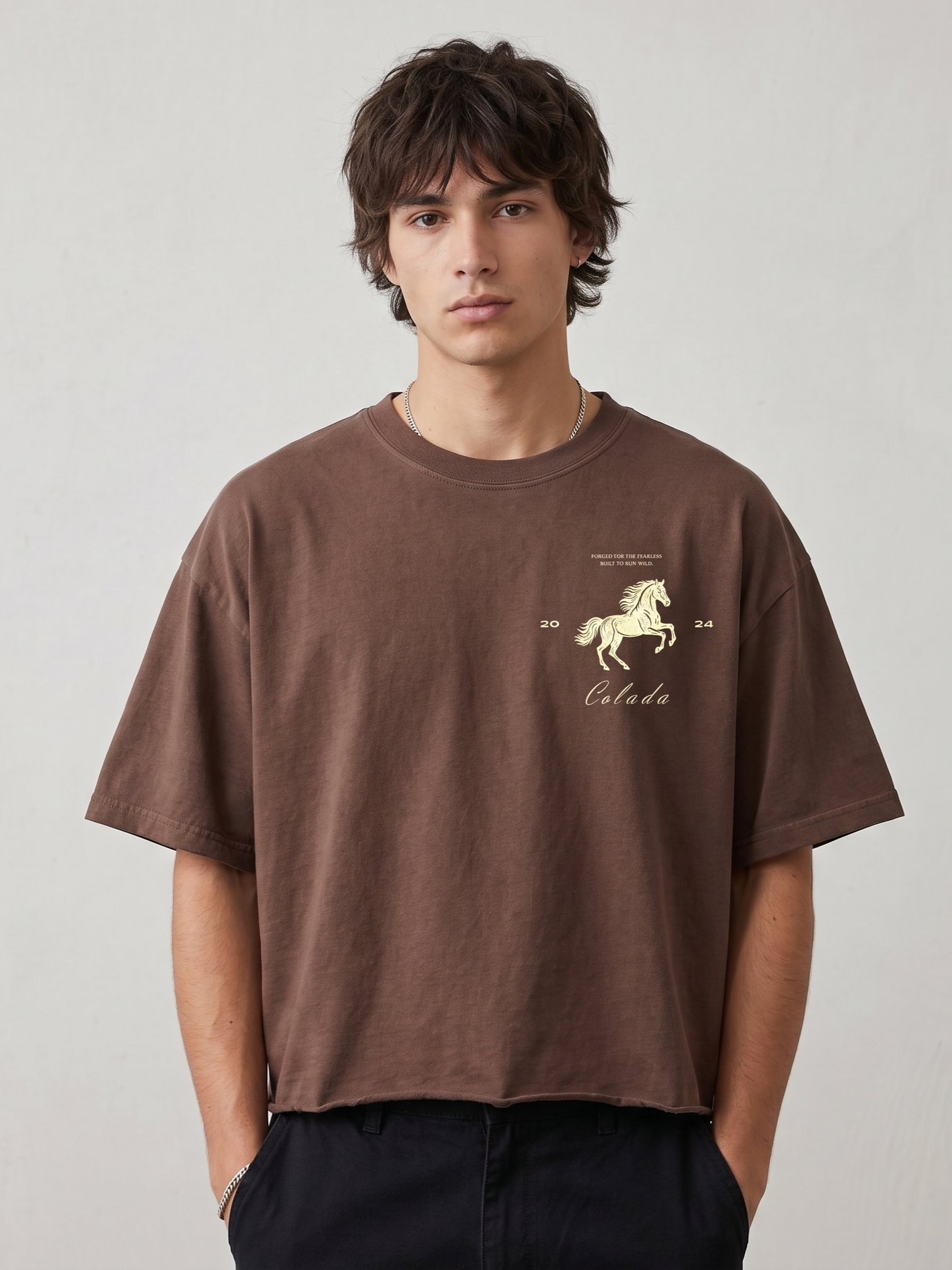 Wild Horse - Brown Boxy Fit Tee