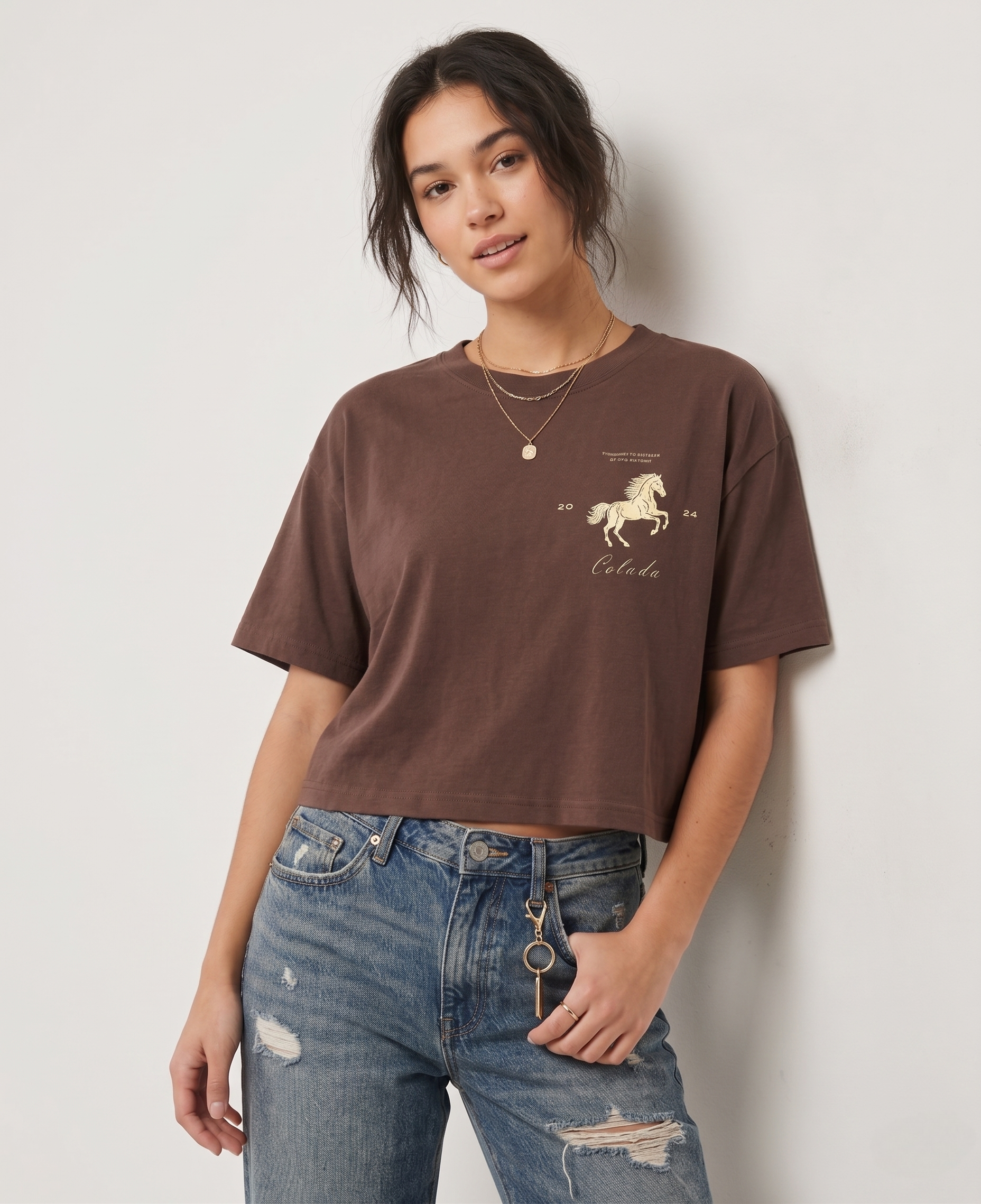 Wild Horse - Brown Boxy Fit Tee