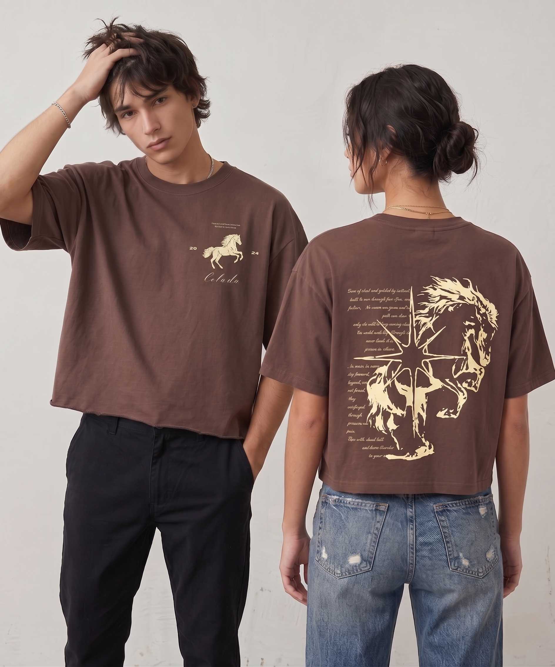 Wild Horse - Brown Boxy Fit Tee