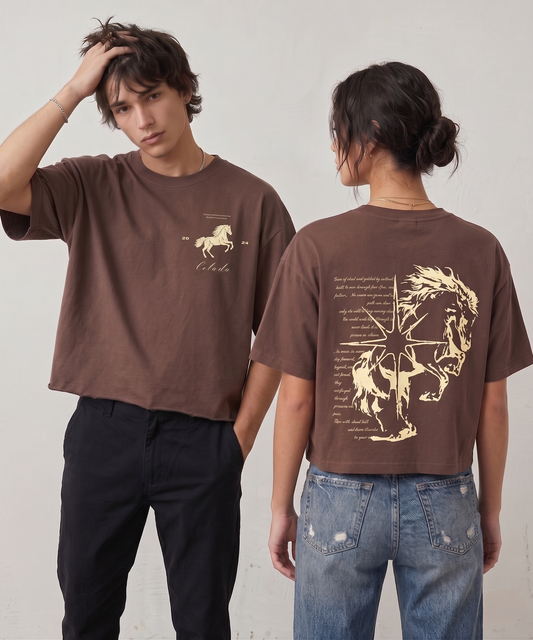Wild Horse - Brown Boxy Fit Tee