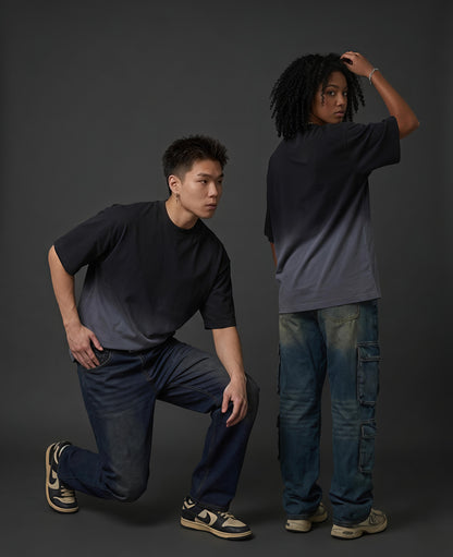 Black Ombre Boxy Fit Tee
