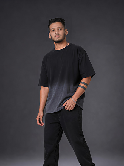 Black Ombre Boxy Fit Tee