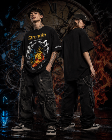Strength — Black Oversized Tee