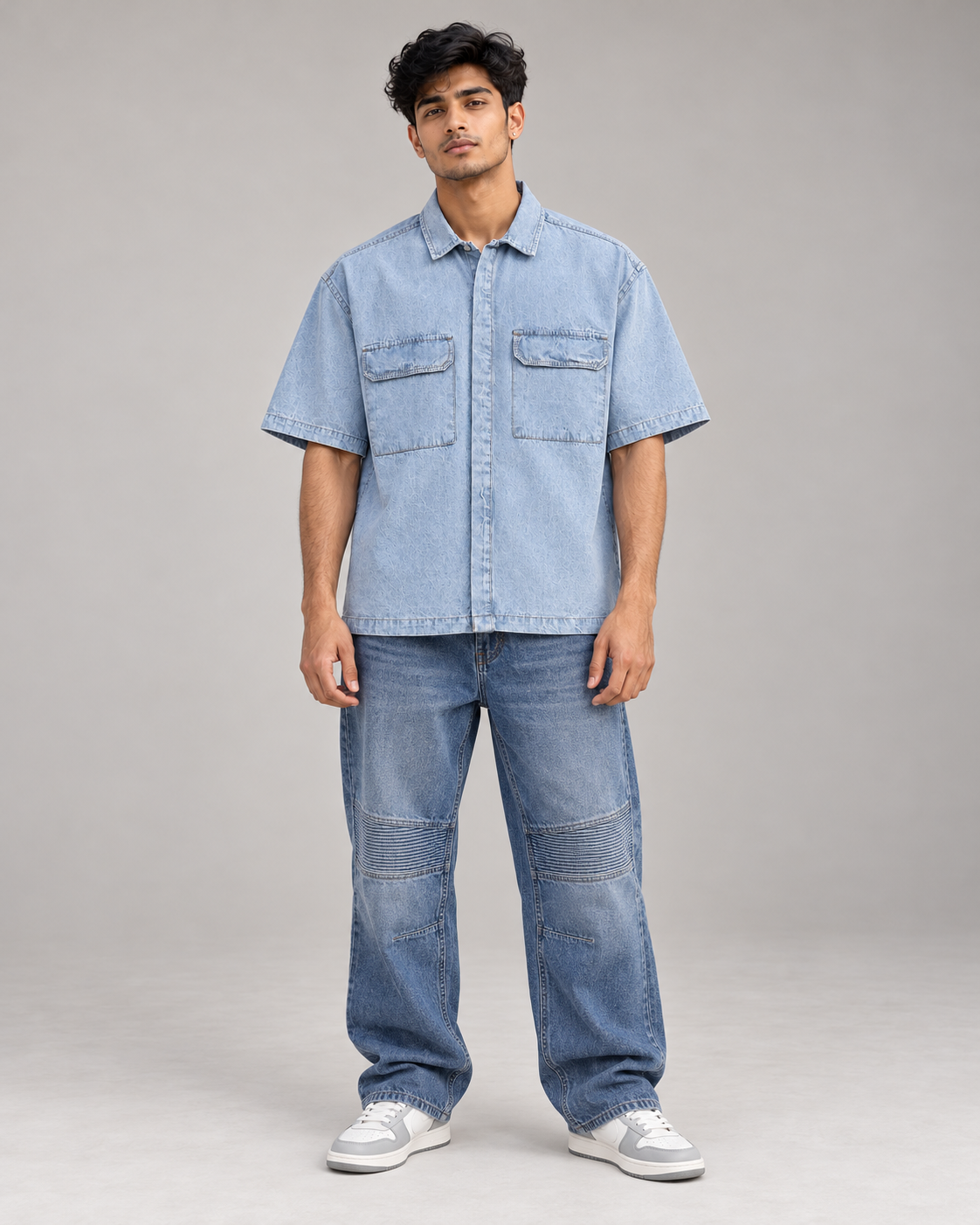 Light Blue Denim Boxy Fit Shirt