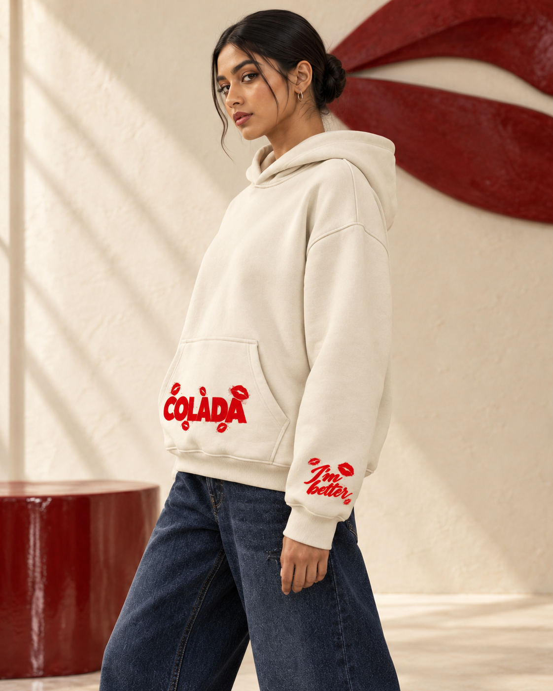 I'm Better Cream Boxy Hoodie