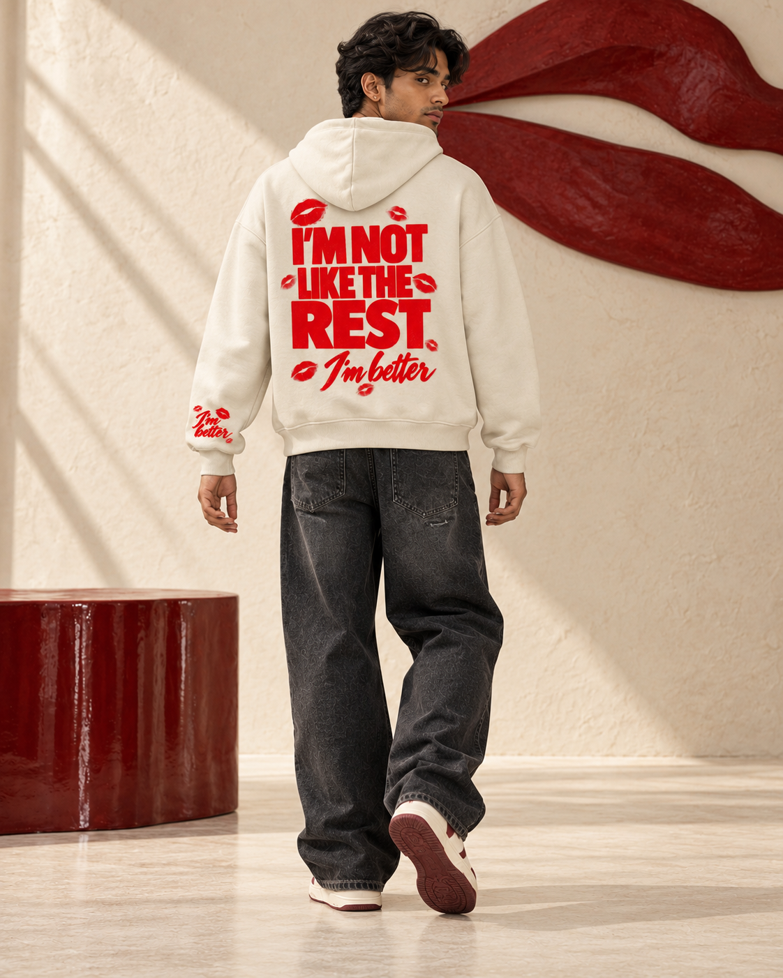 I'm Better Cream Boxy Hoodie