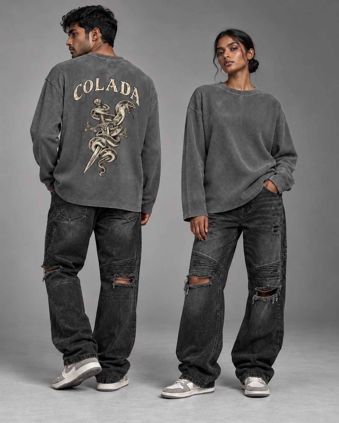 Acid Wash Grey Waffle