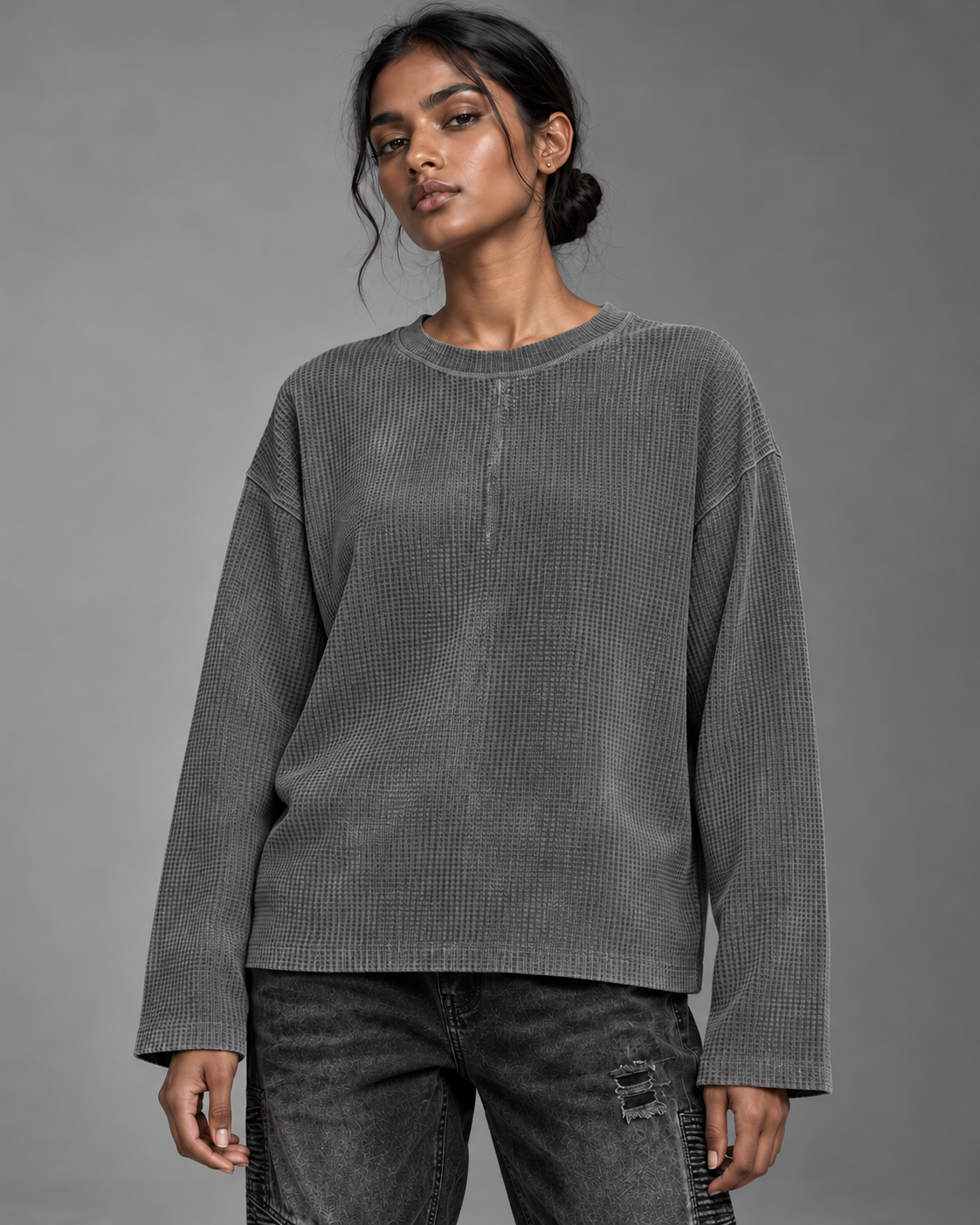 Acid Wash Grey Waffle