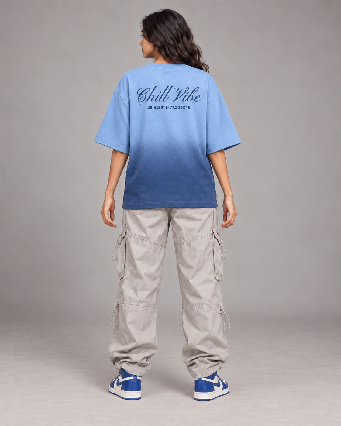 Blue Ombre Oversized Tee