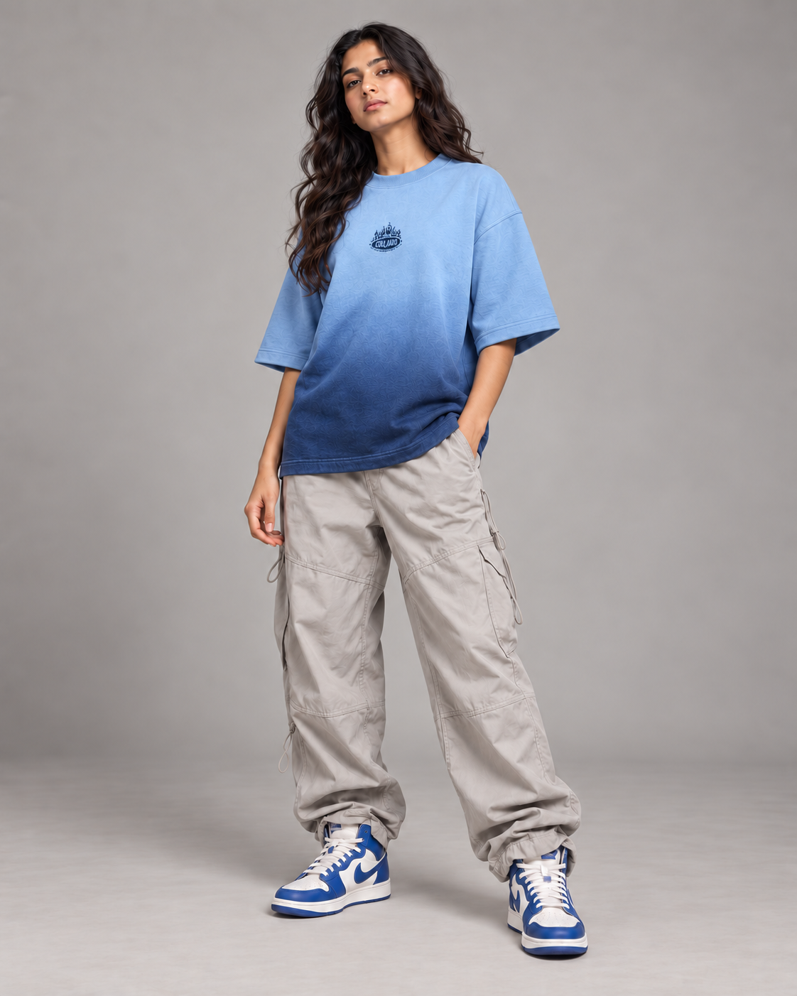 Blue Ombre Oversized Tee