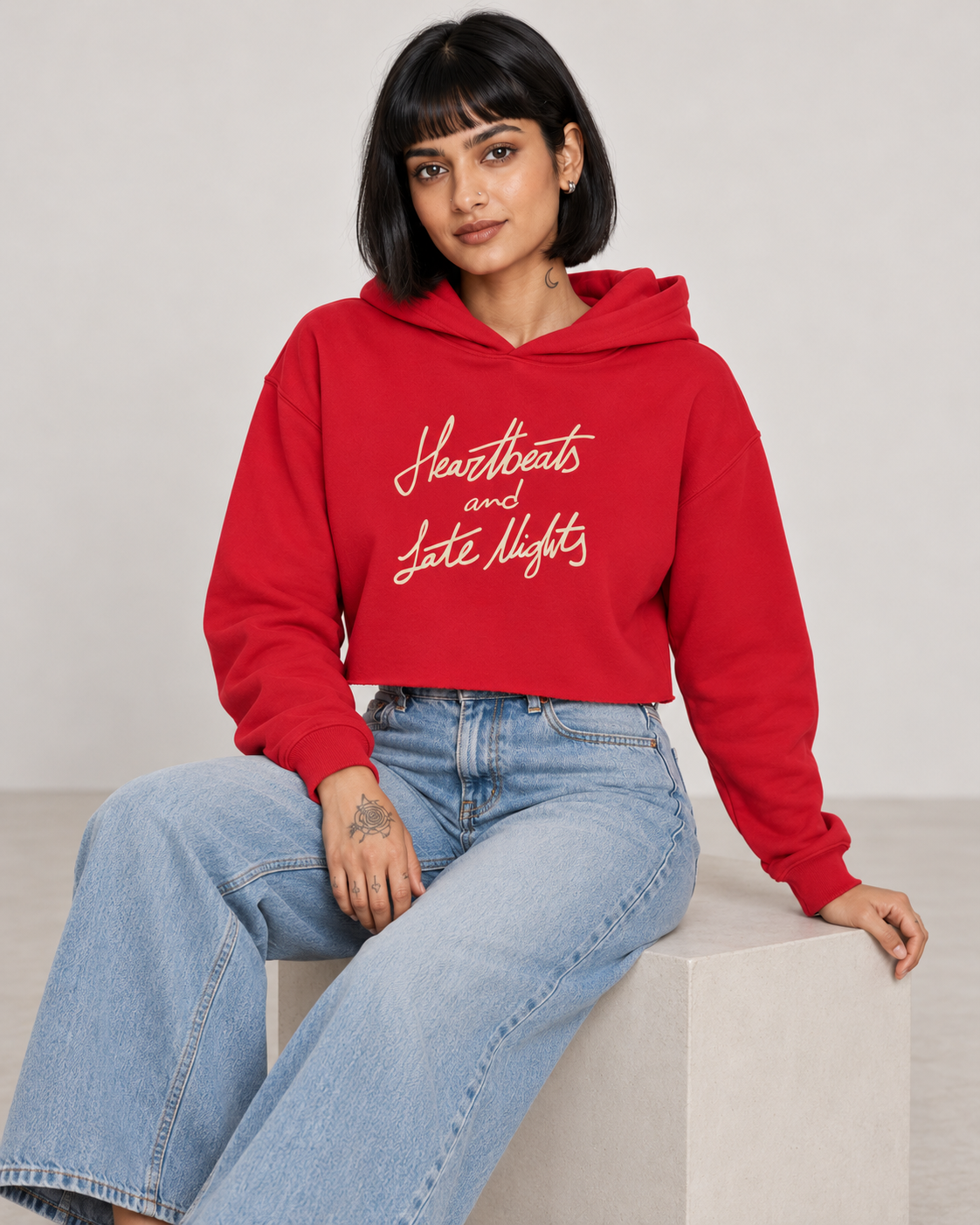 Red Crop Hoodie