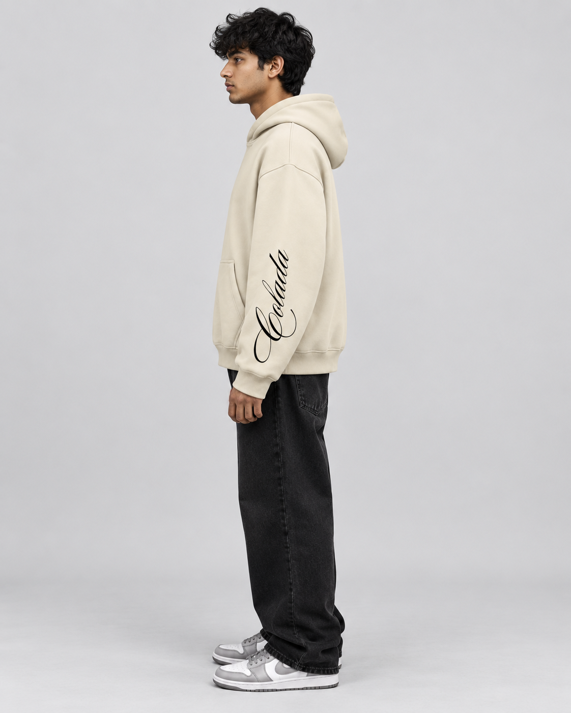 Wolves Creame Boxy Fit Hoodie