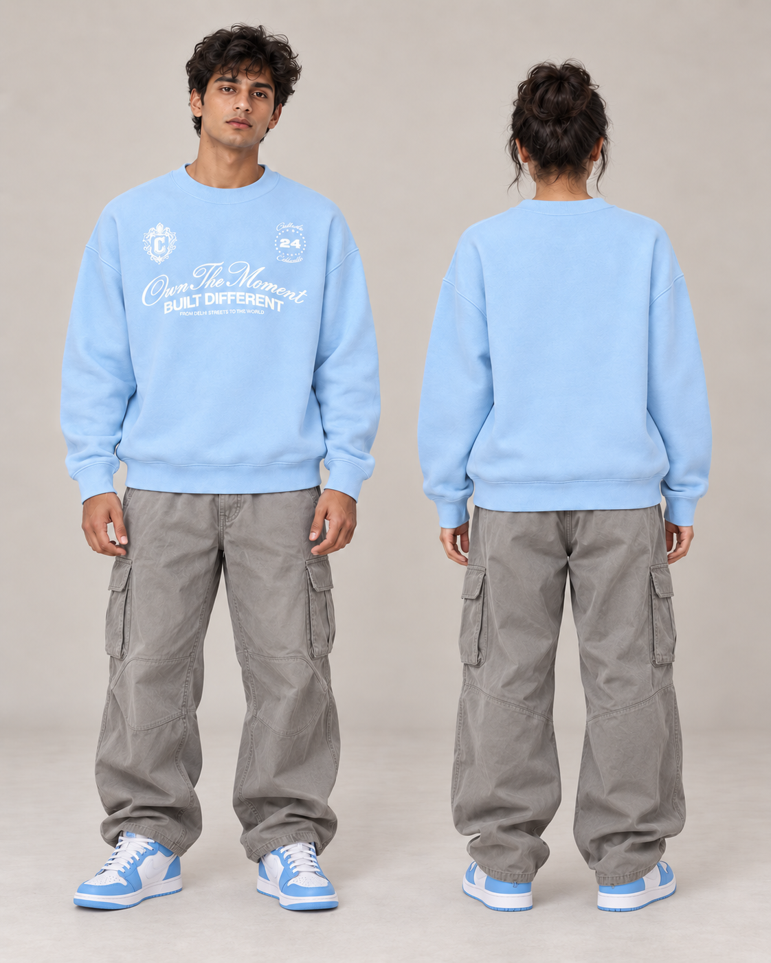 Sky Blue Oversized Sweatshirt
