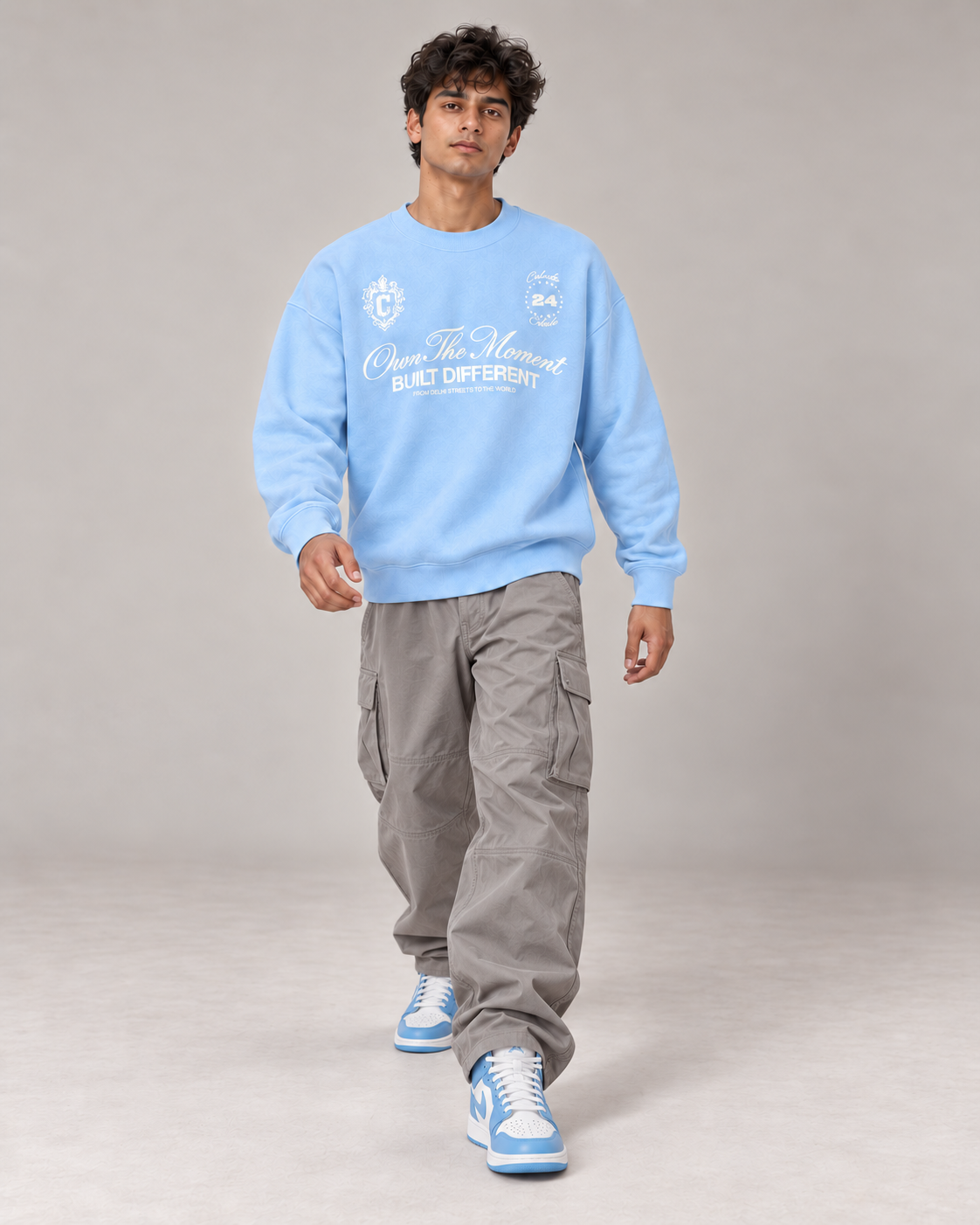 Sky Blue Oversized Sweatshirt