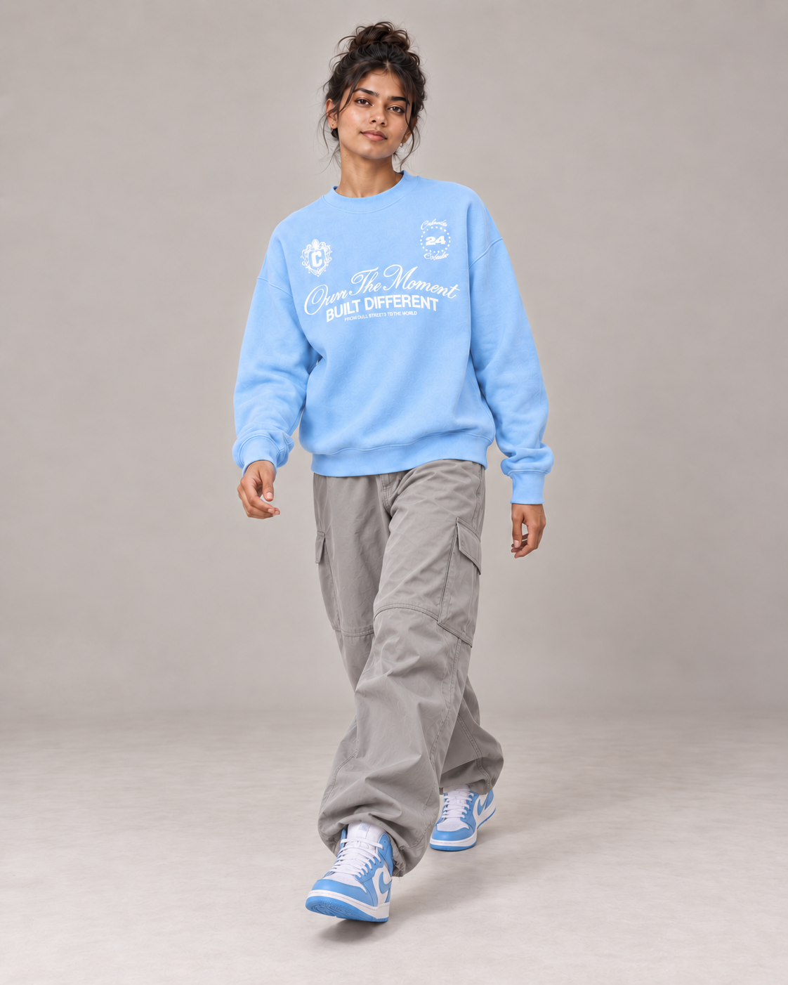 Sky Blue Oversized Sweatshirt