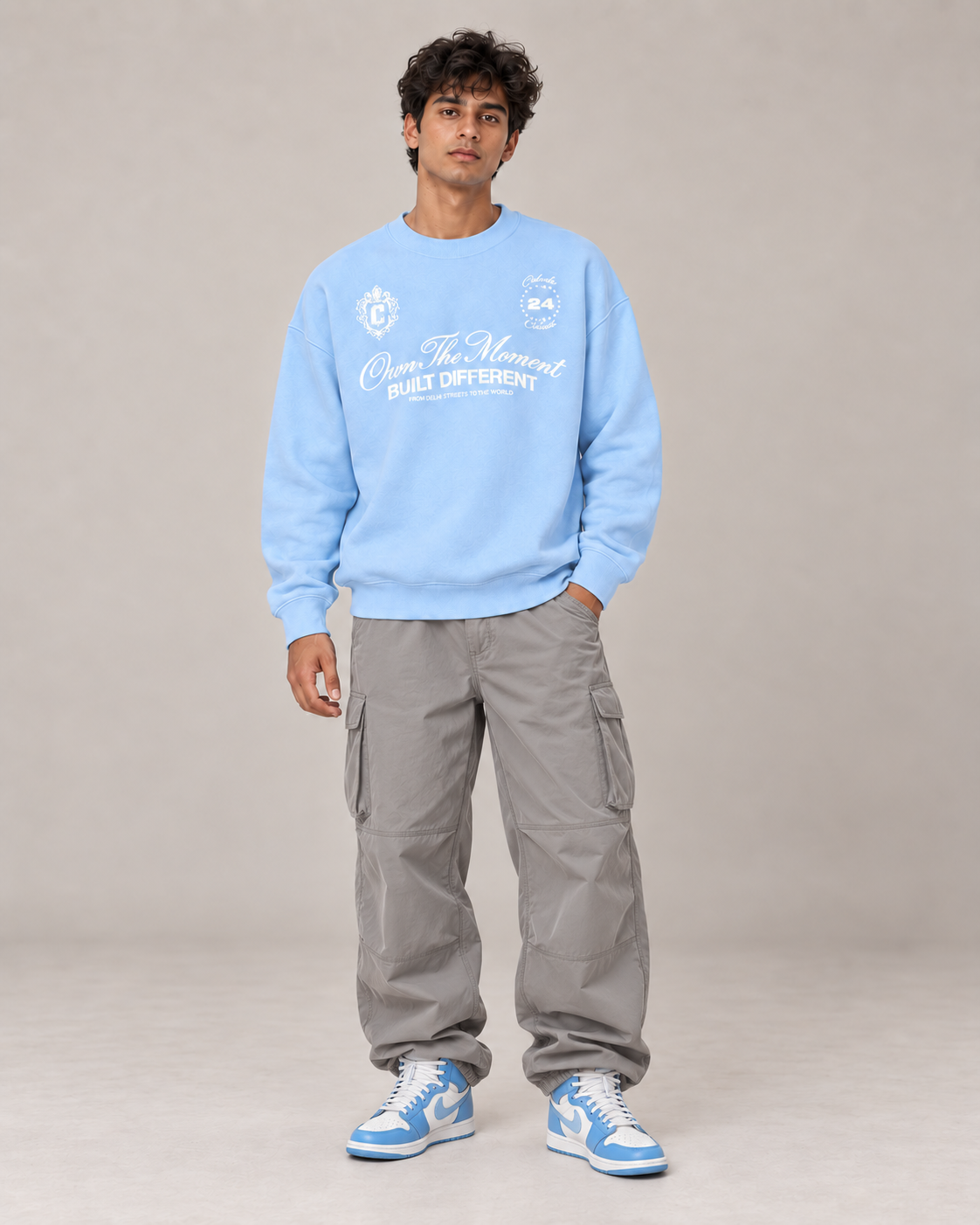 Sky Blue Oversized Sweatshirt