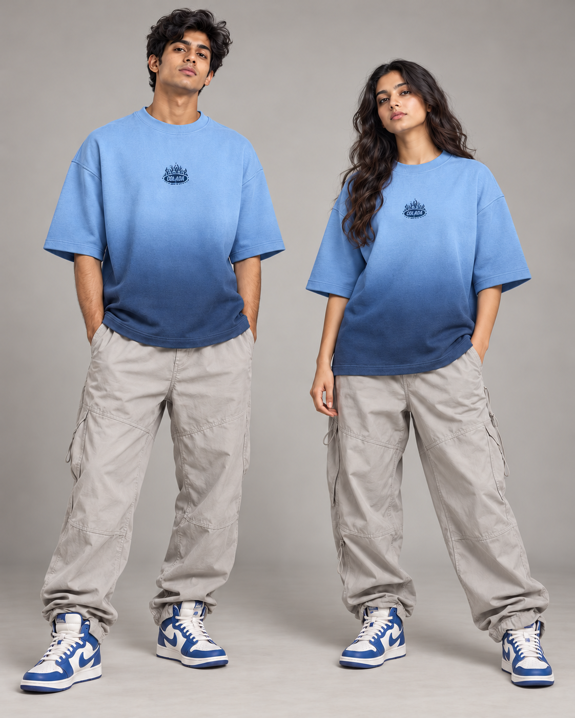 Blue Ombre Oversized Tee