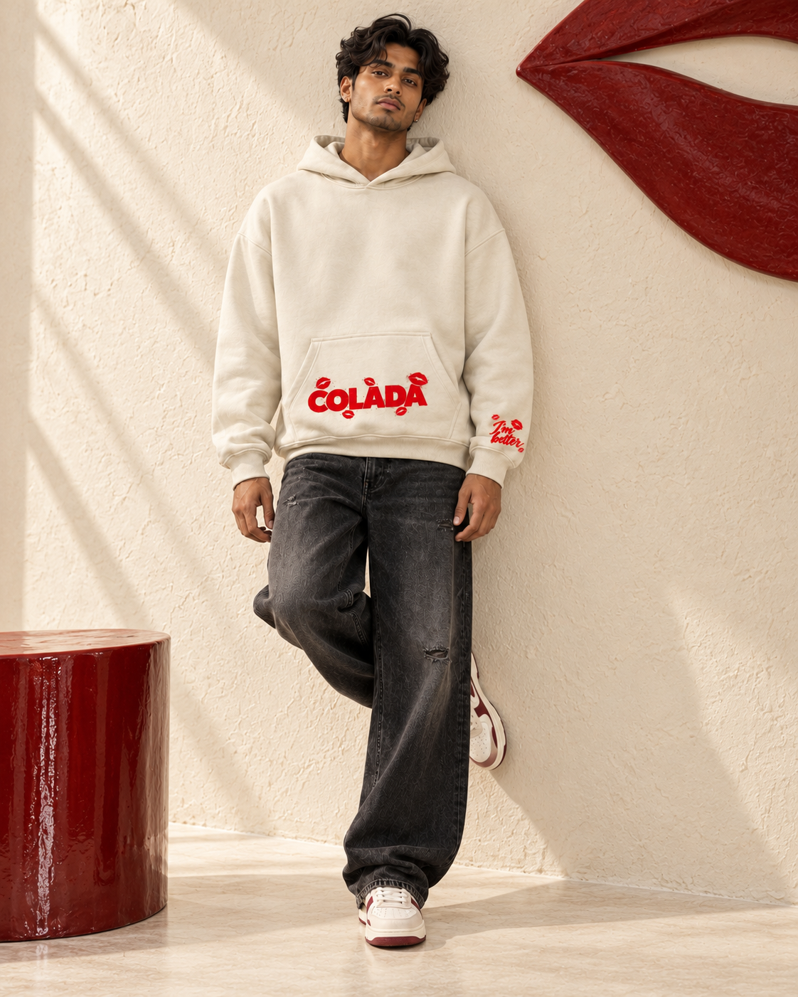 I'm Better Cream Boxy Hoodie