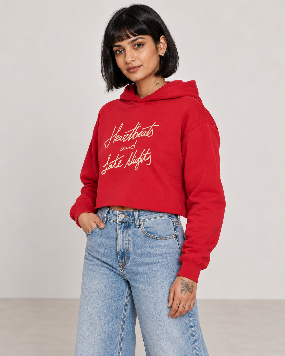 Red Crop Hoodie