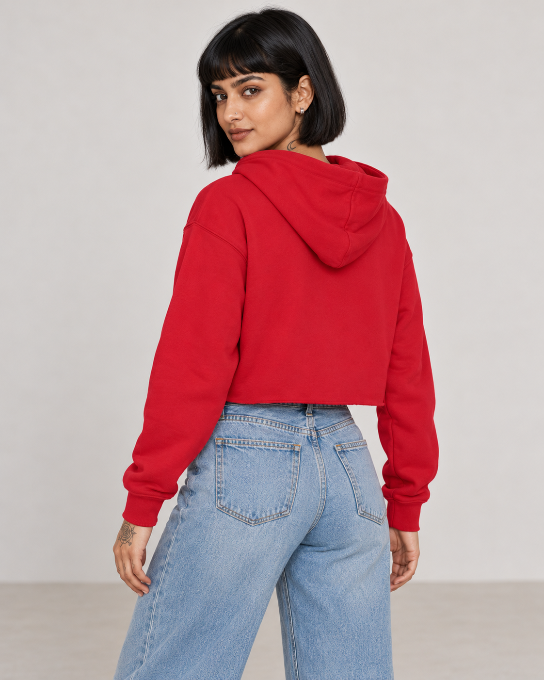 Red Crop Hoodie