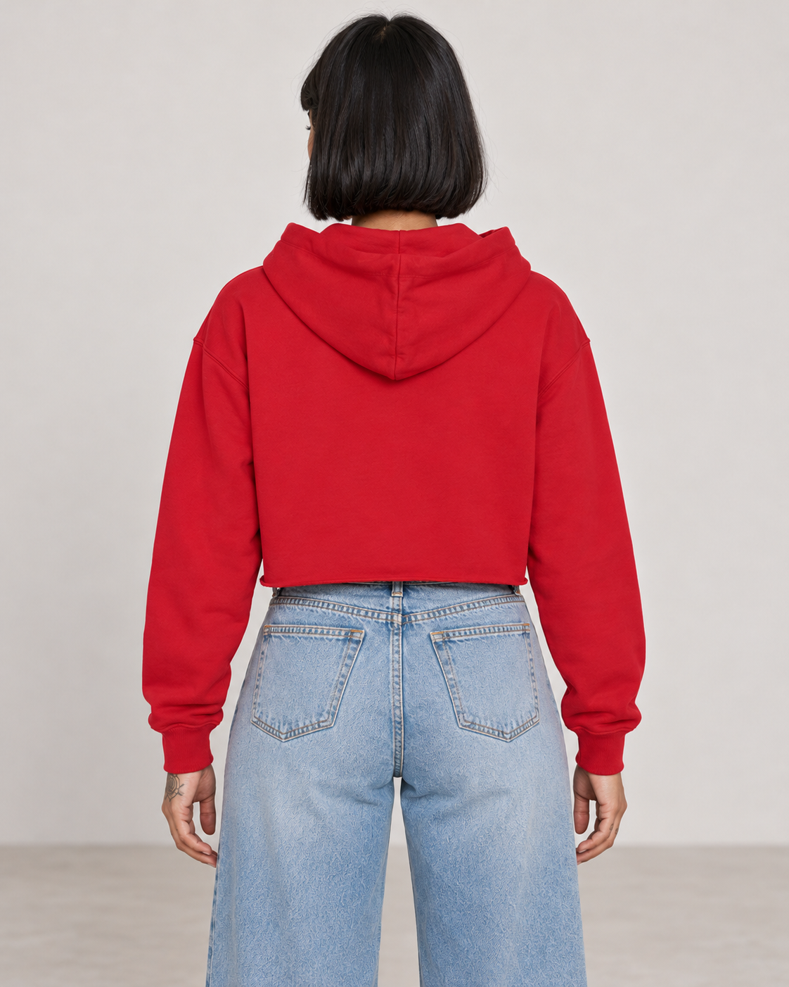 Red Crop Hoodie