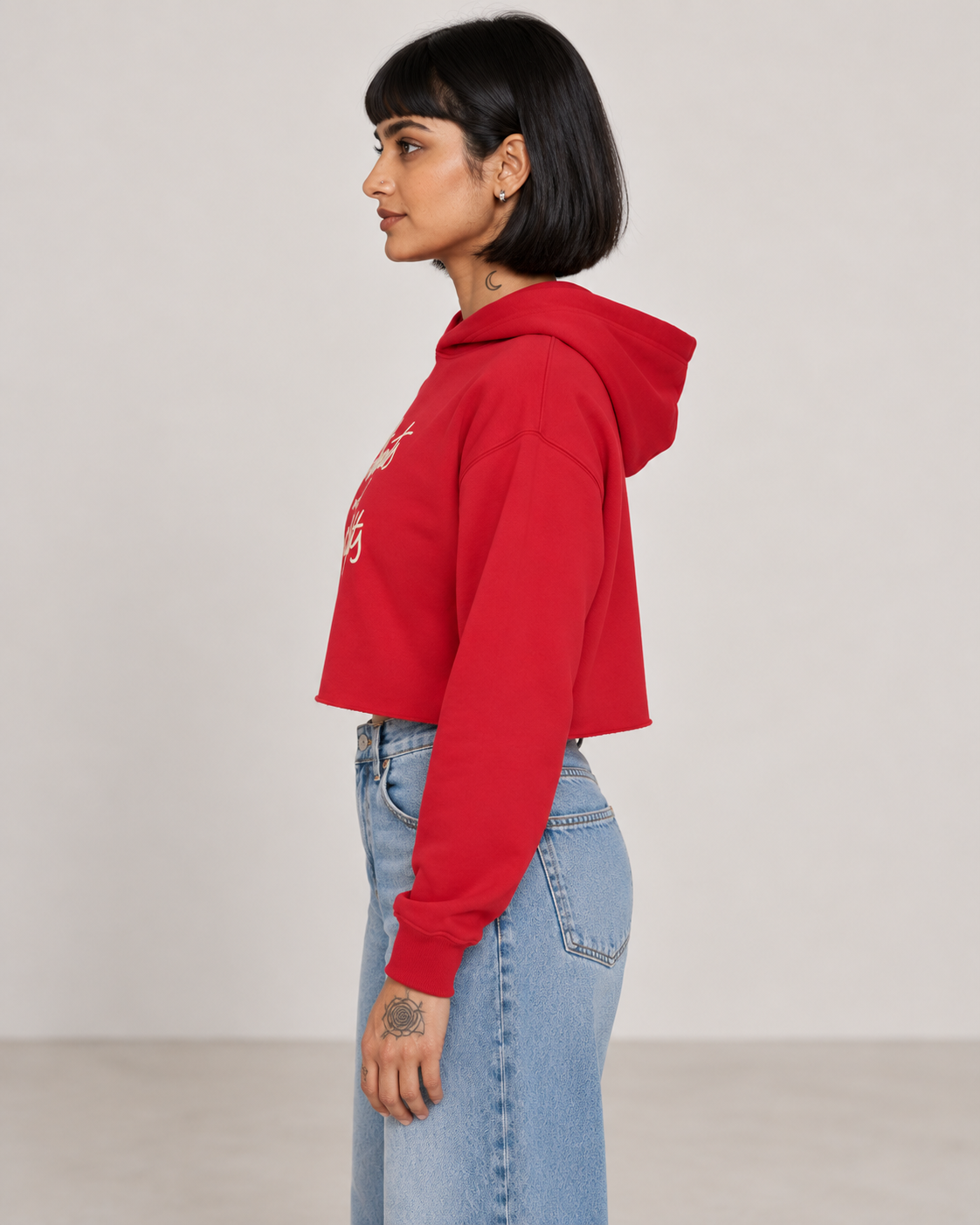 Red Crop Hoodie