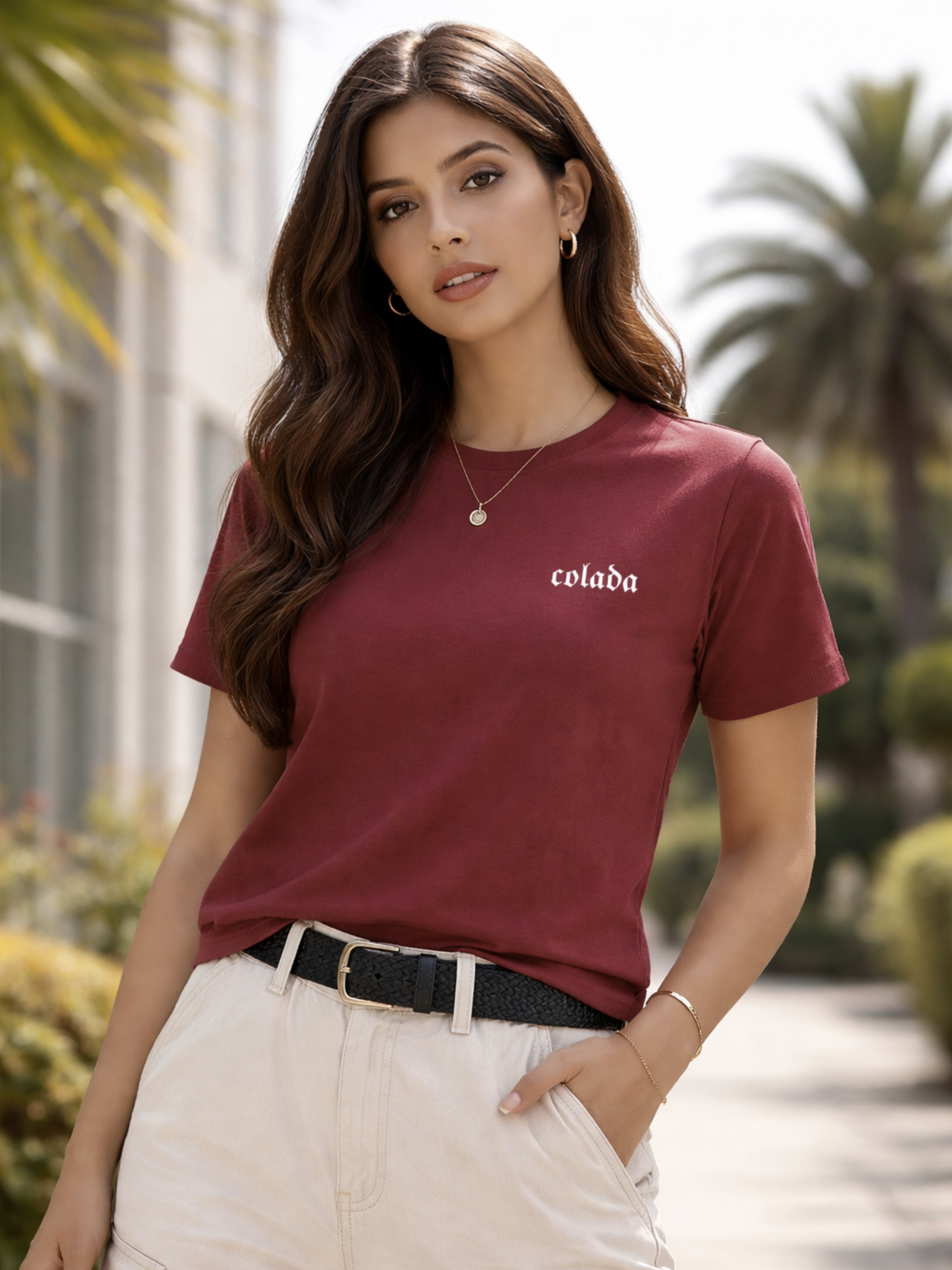 Maroon Regular Fit Tee