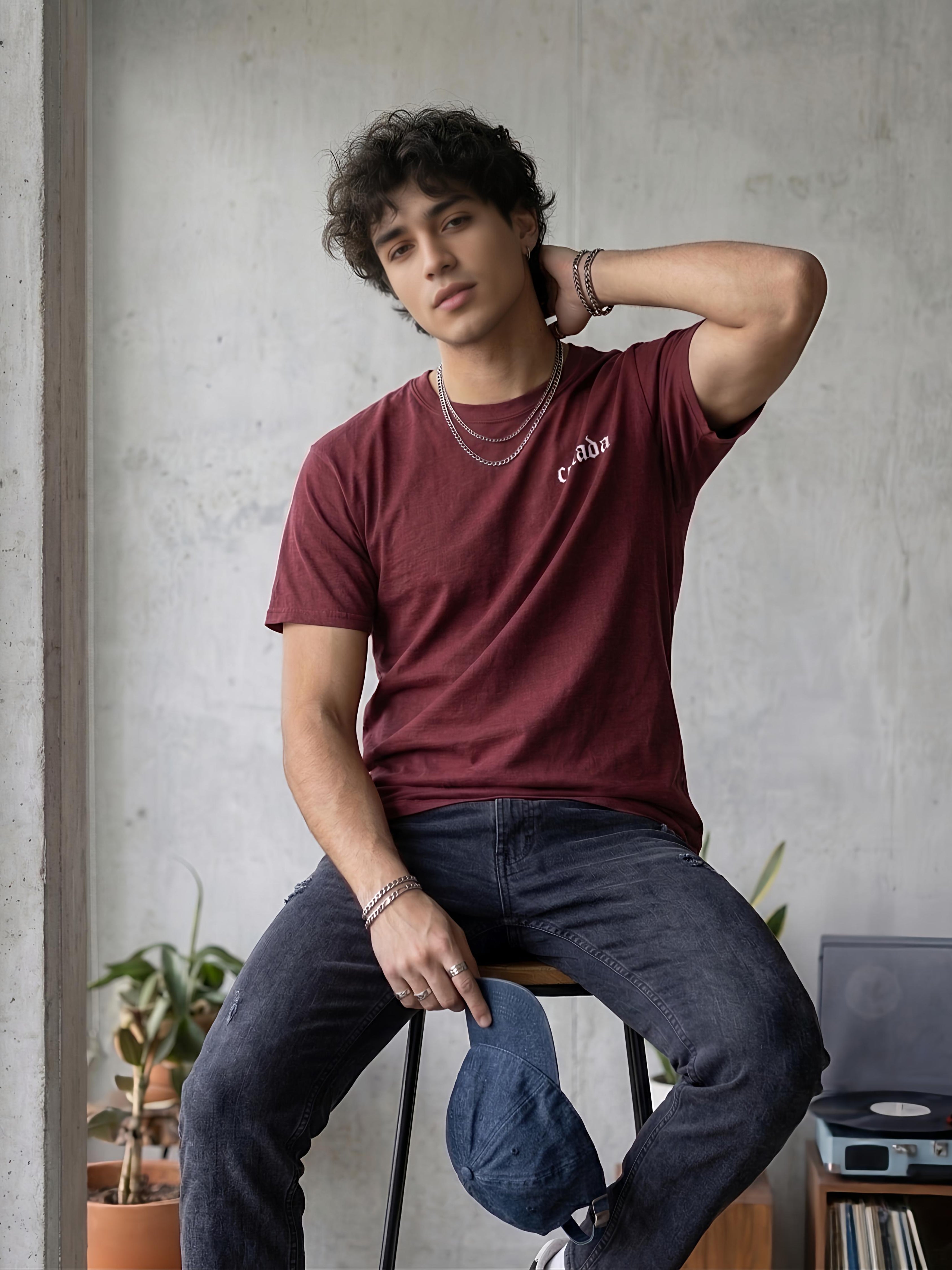 Maroon Regular Fit Tee
