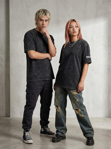 Black Acid Oversized Tee