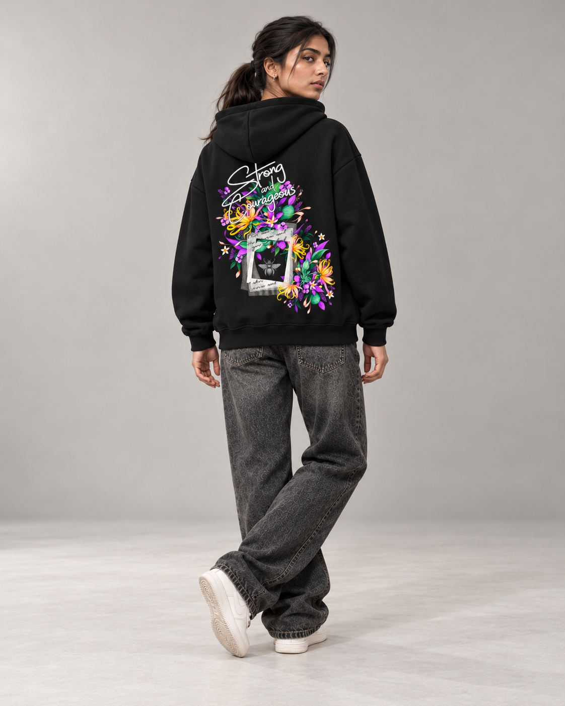Strong And Courageous Boxy hoodie