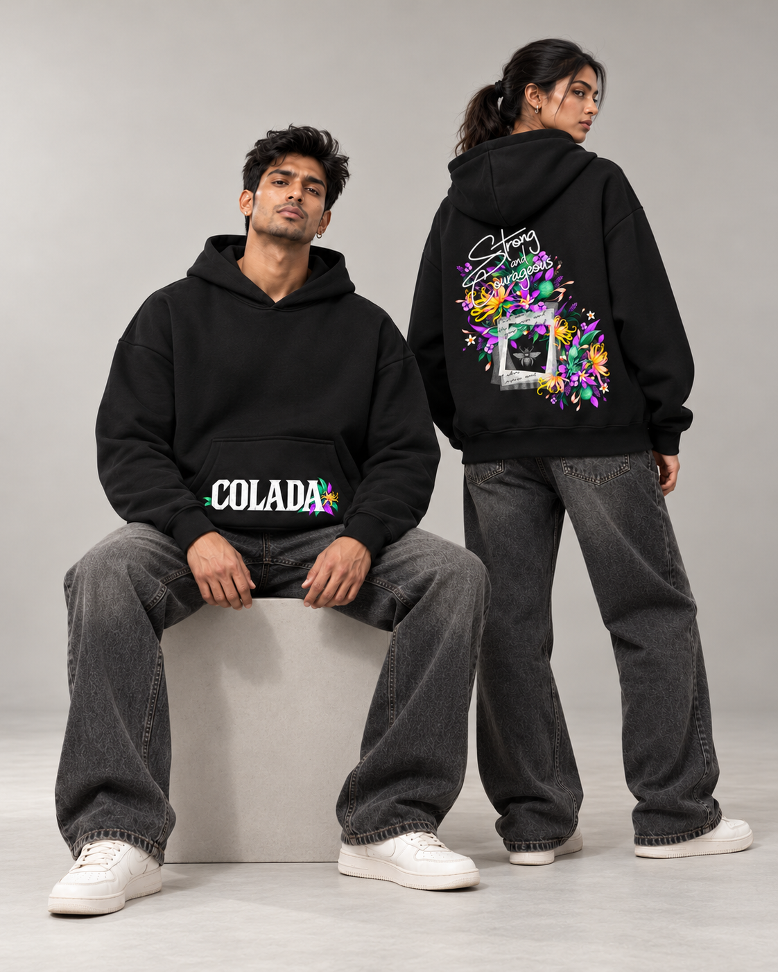 Strong And Courageous Boxy hoodie