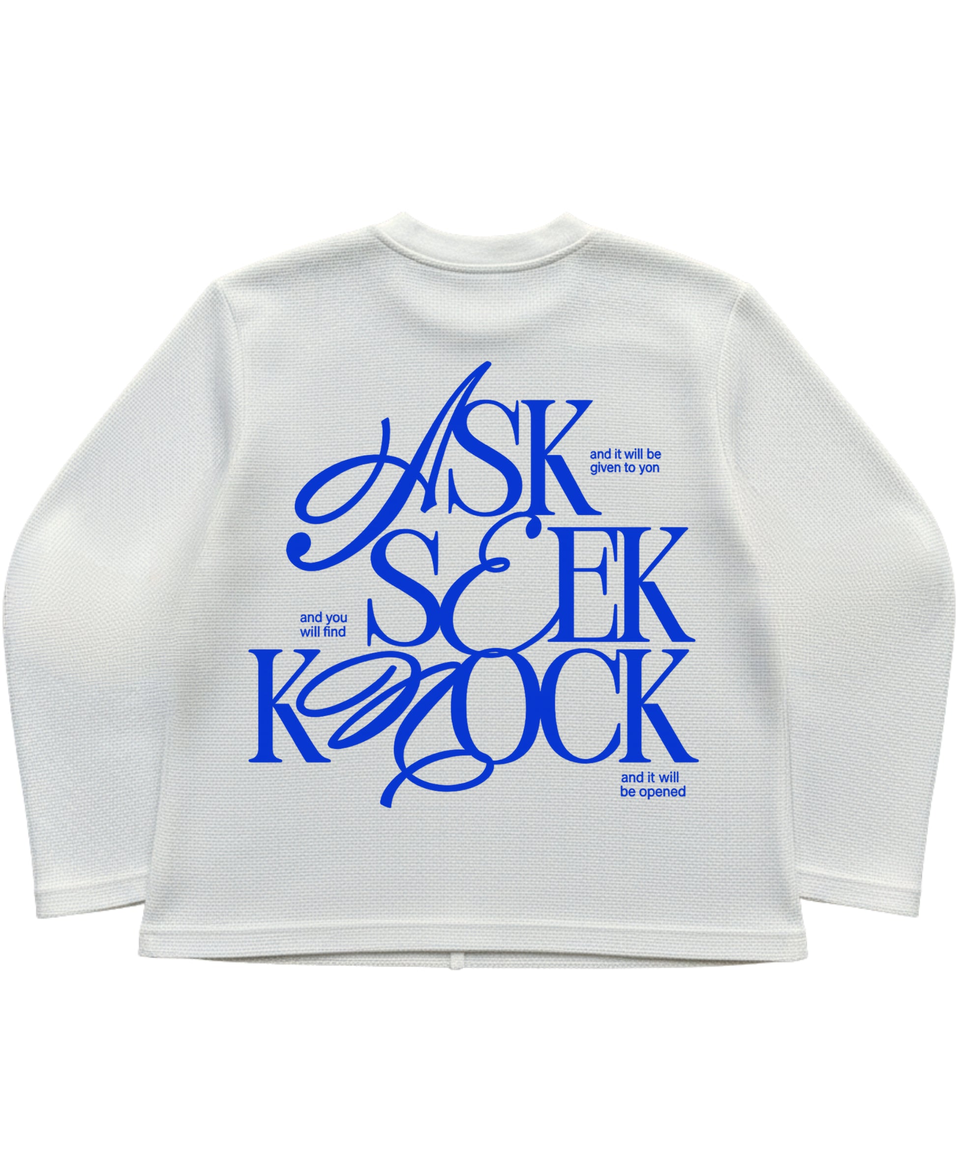Off-white waffle knit oversized full-sleeve Back Design