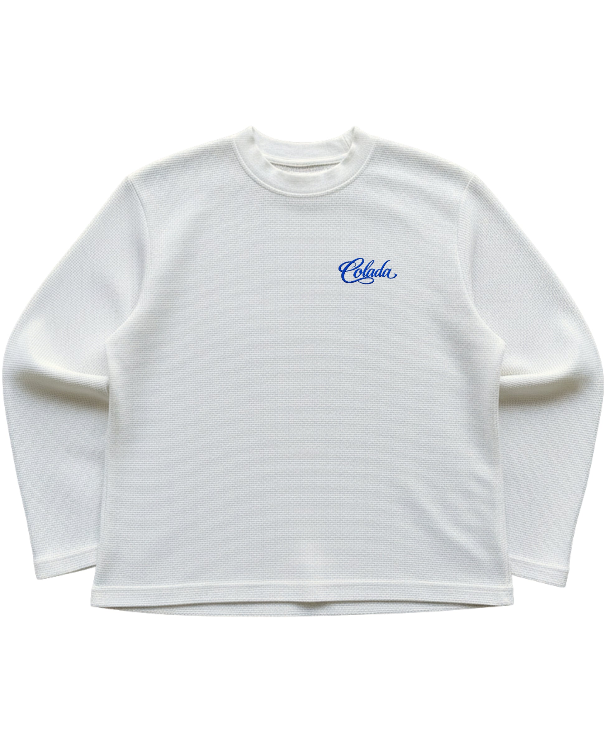 Off-white waffle knit oversized full-sleeve Front Design