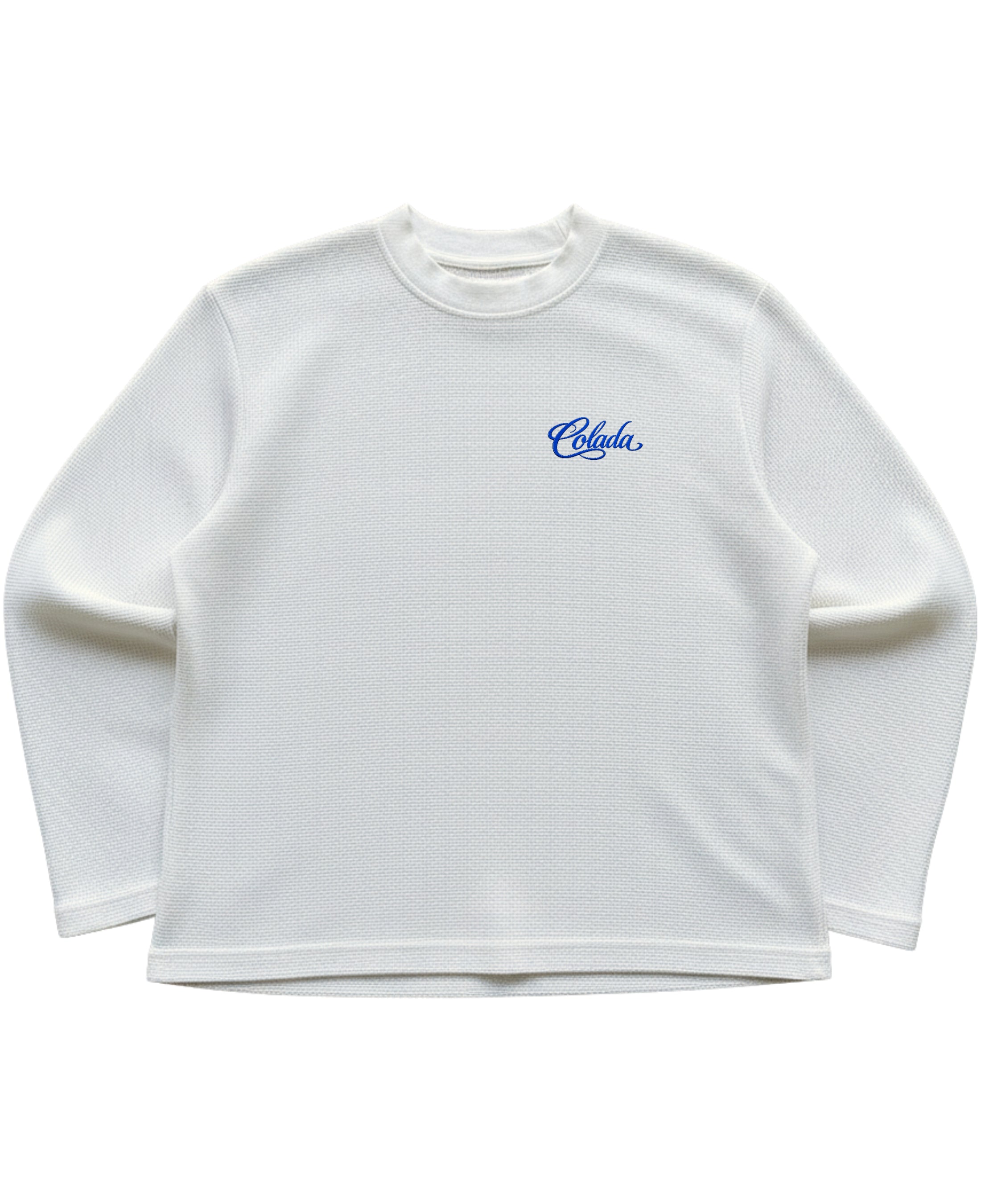 Off-white waffle knit oversized full-sleeve Front Design