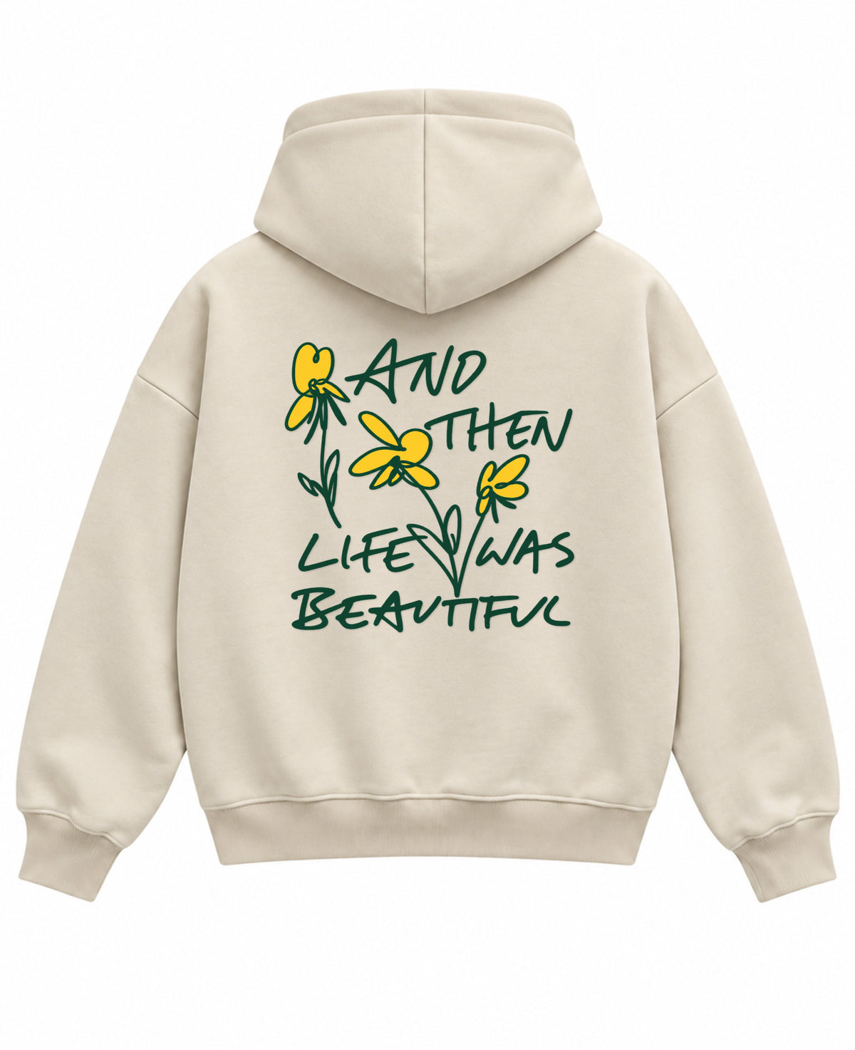Cream Boxy Hoodie Back Design