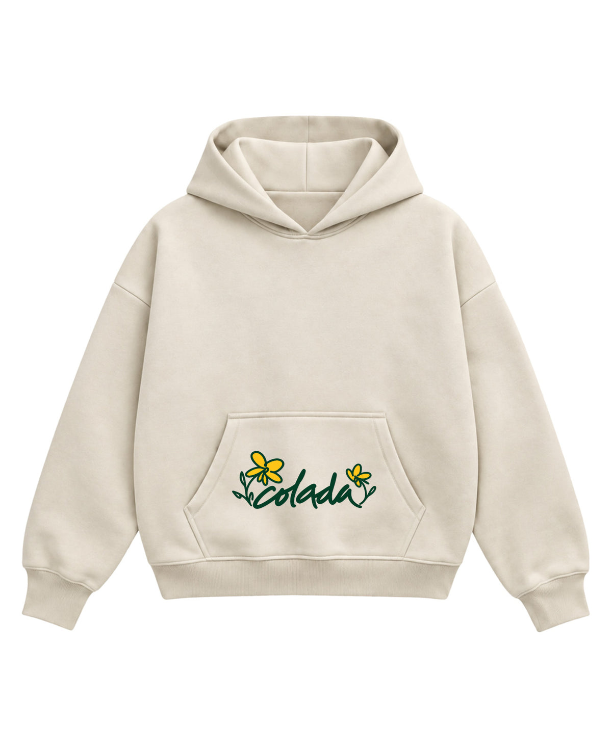 Cream Boxy Hoodie Front Design