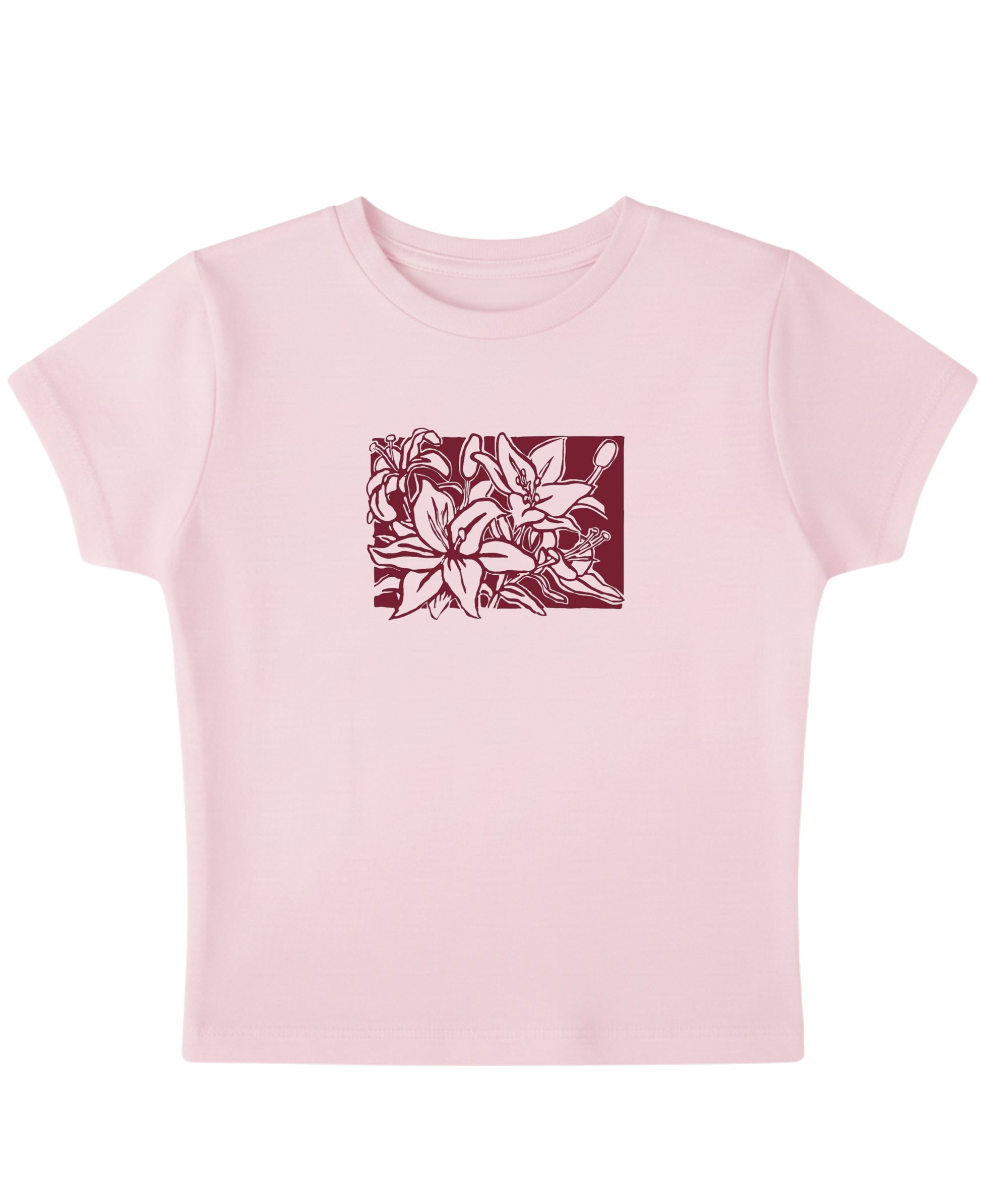 Baby Pink Baby Tee Front Design