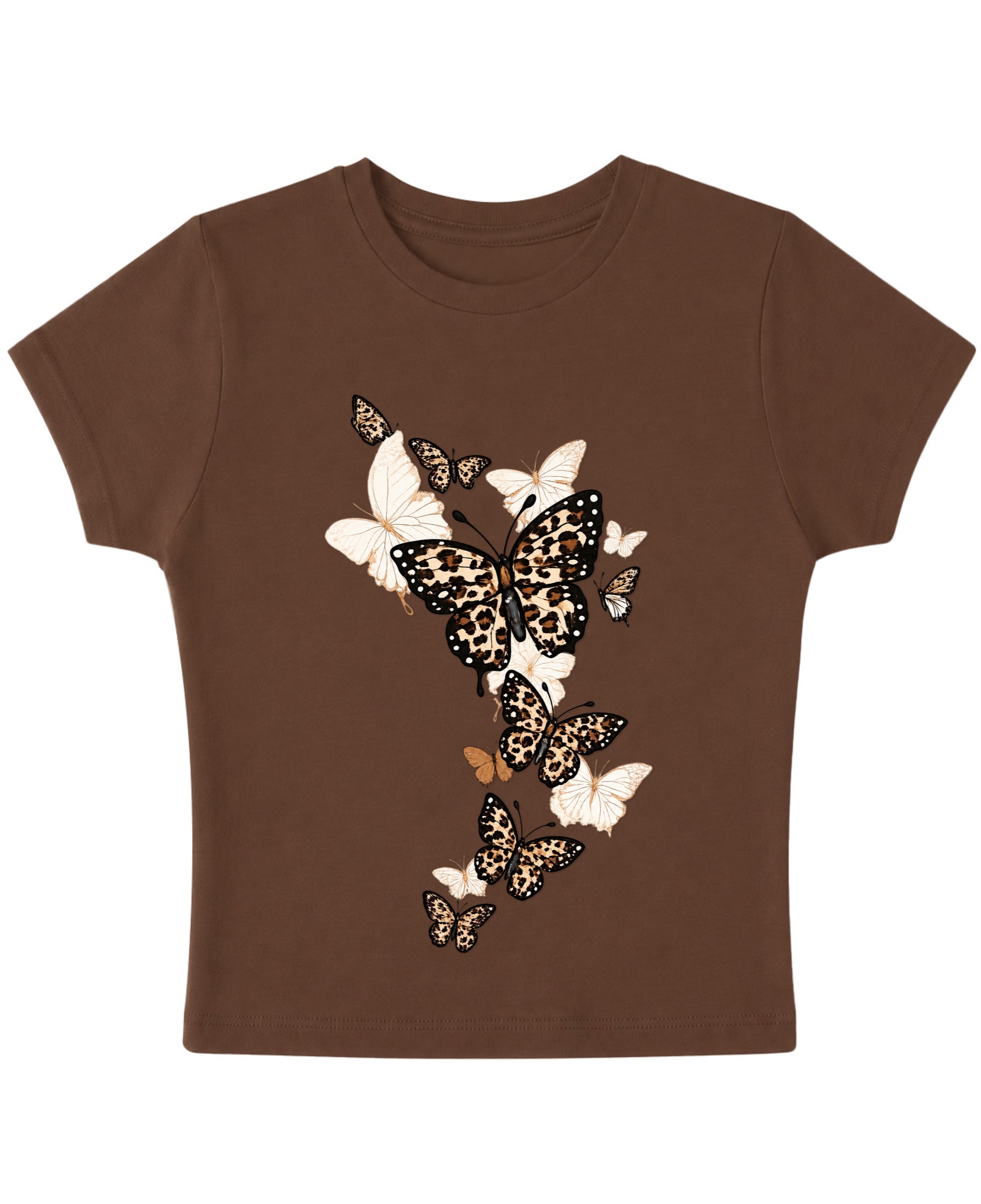 Mousse Brown Baby Tee Front Design