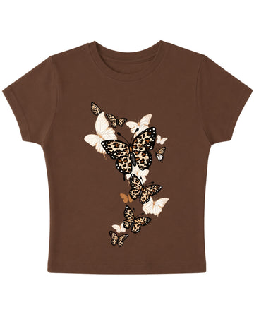 Mousse Brown Baby Tee Front Design