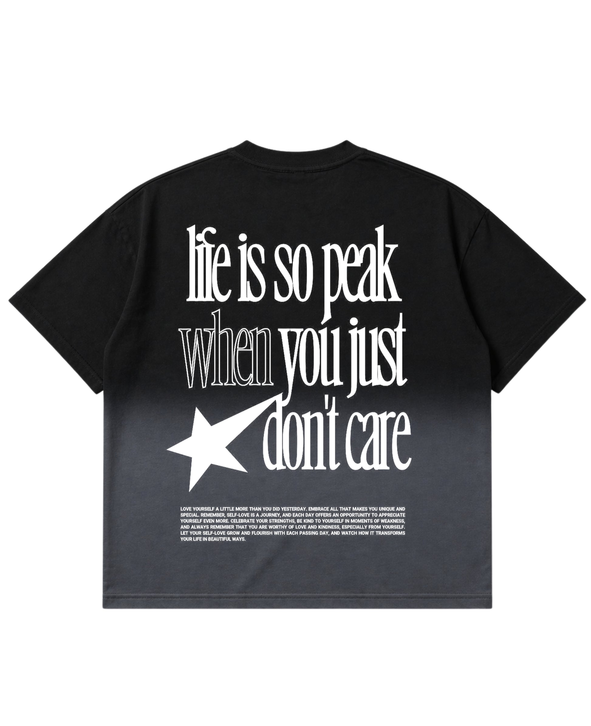 Black Ombré Wash Boxy Fit T-shirt Back Design