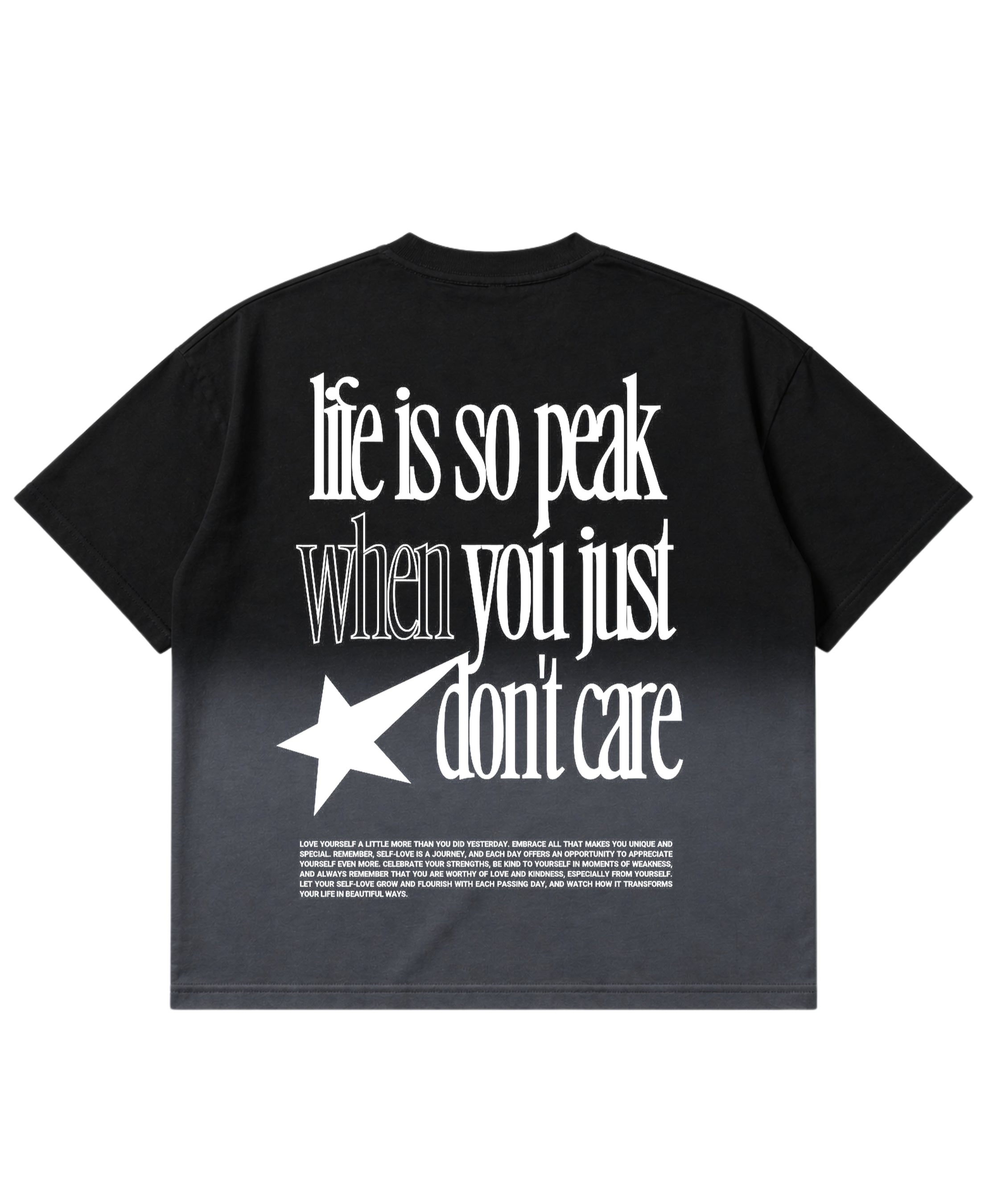 Black Ombré Wash Boxy Fit T-shirt Back Design